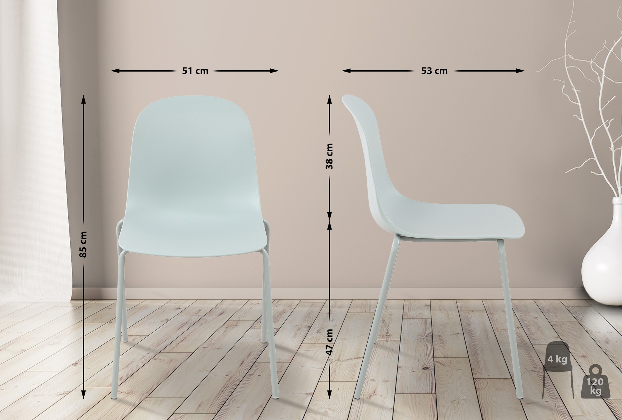 2-pack spisestuestol Hardin