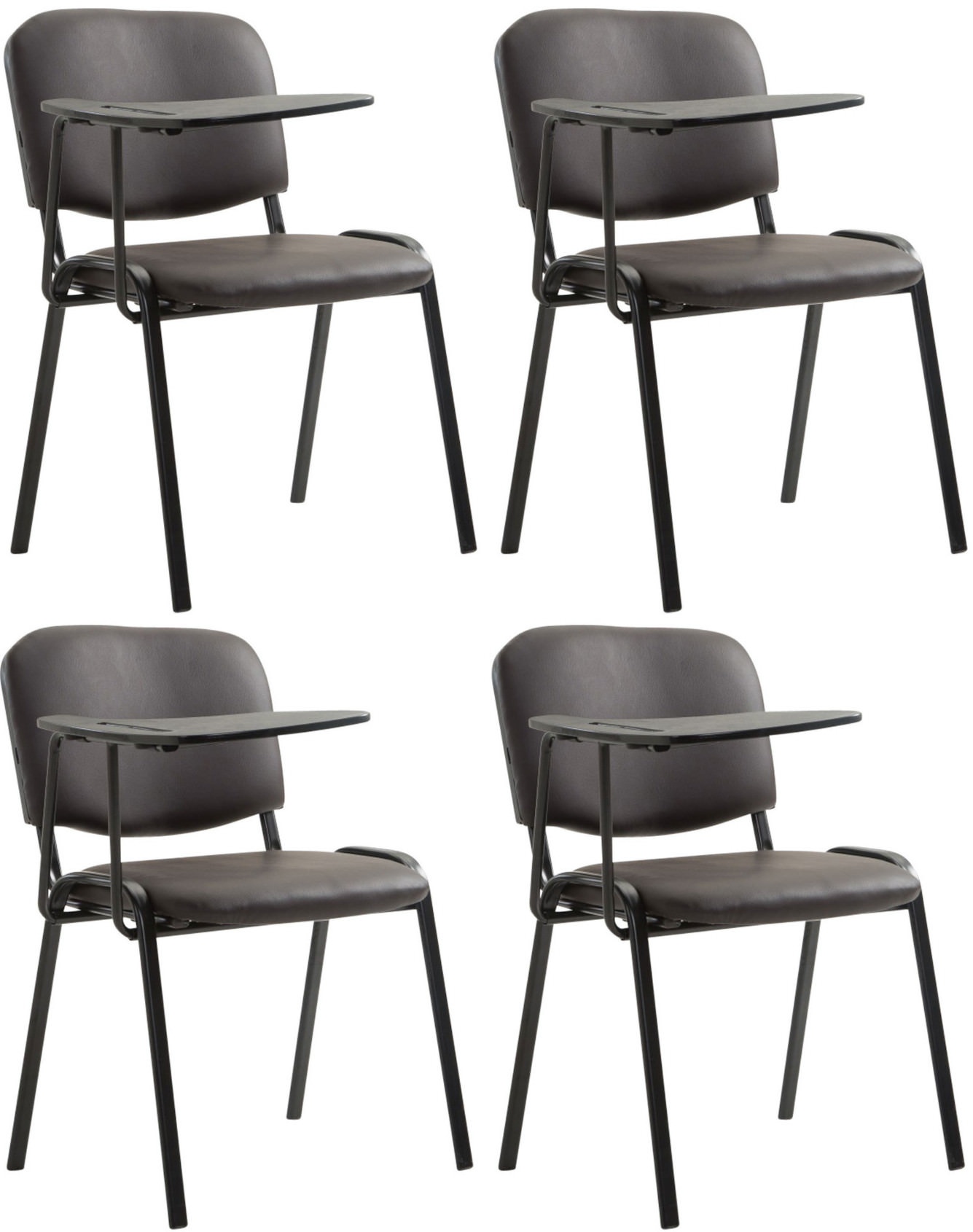 Sett med 4 stoler Ken med sammenleggbart bord i kunstskinn