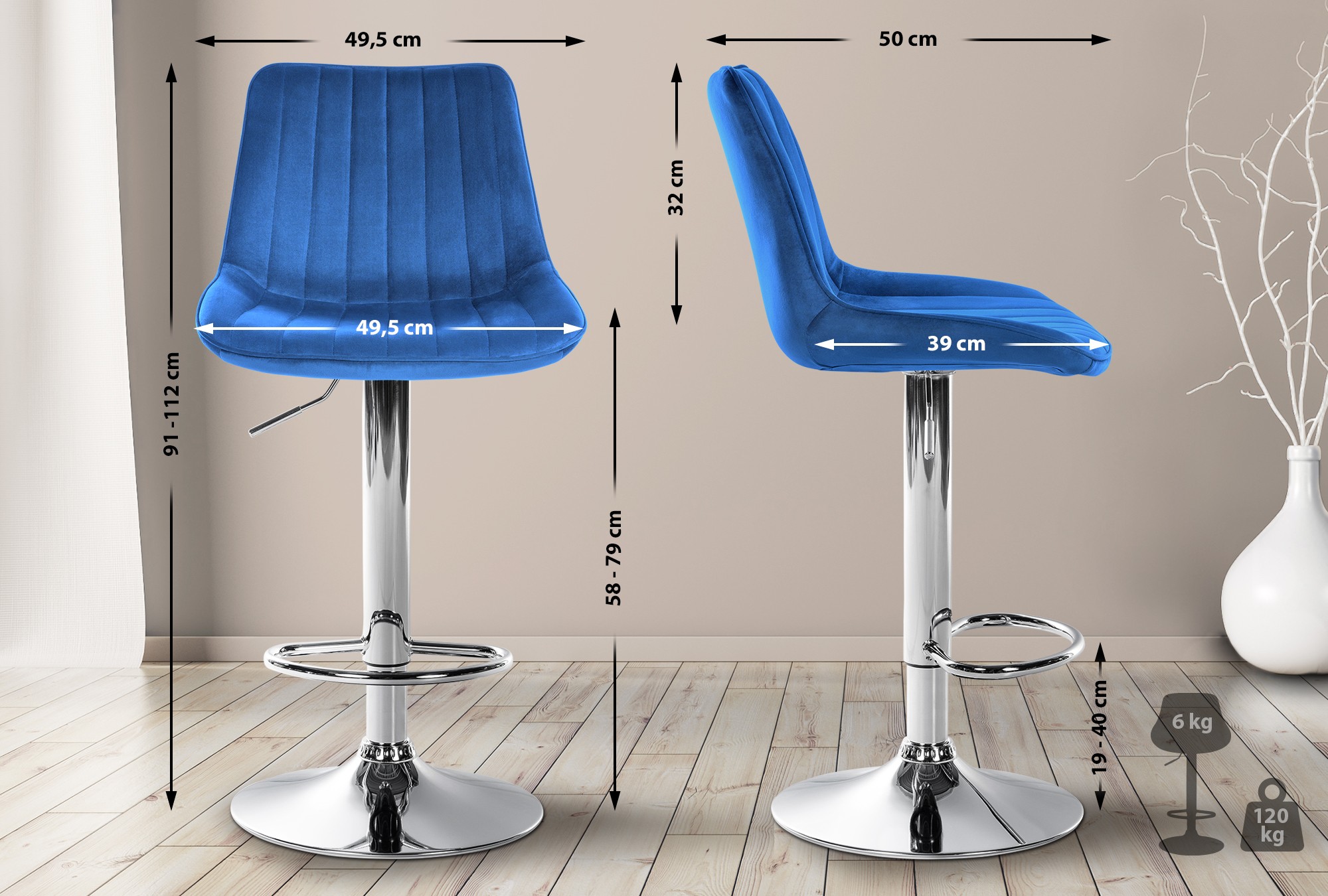 Barstol Toni Velvet