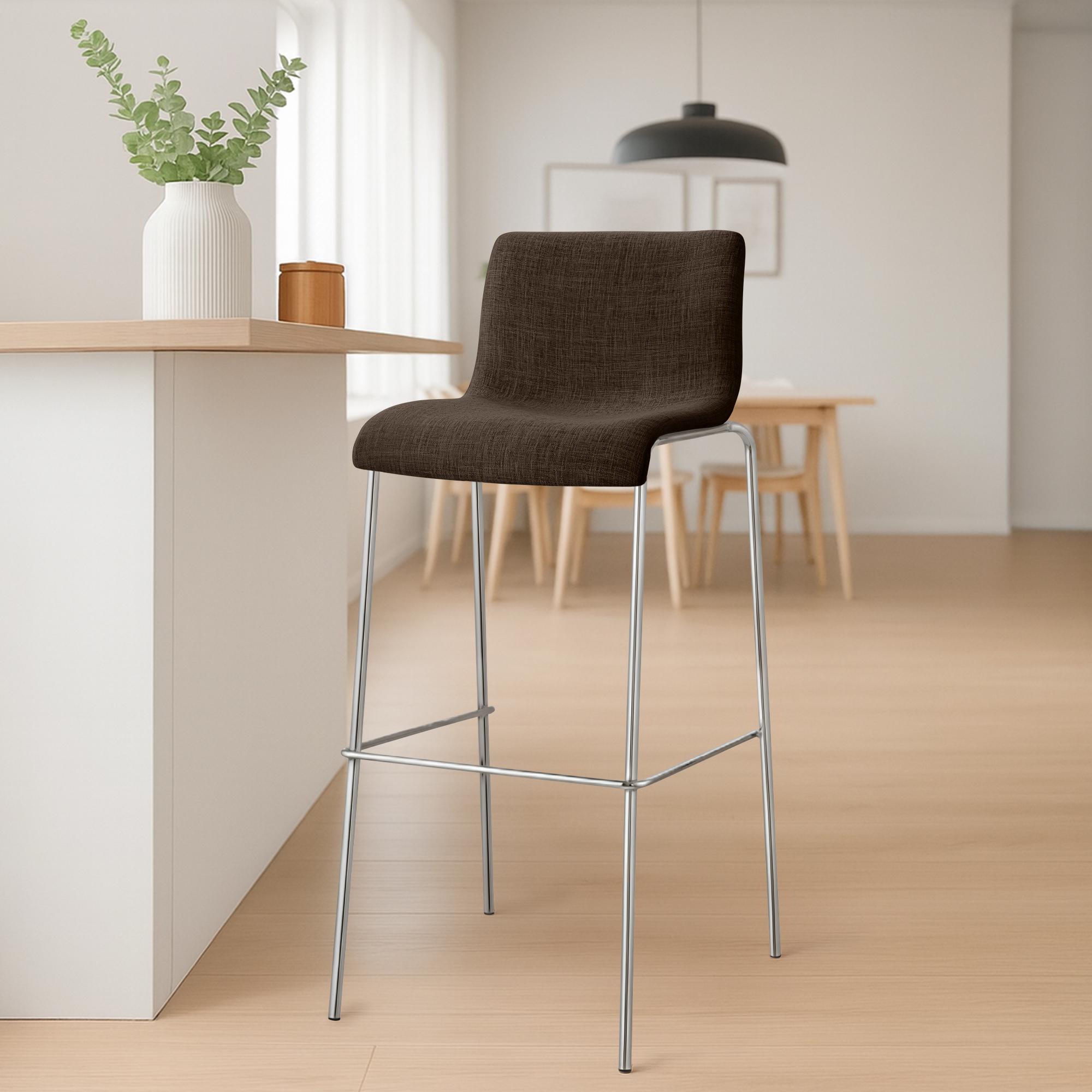 Barstol Hover i stoff med metallunderstell med fire ben