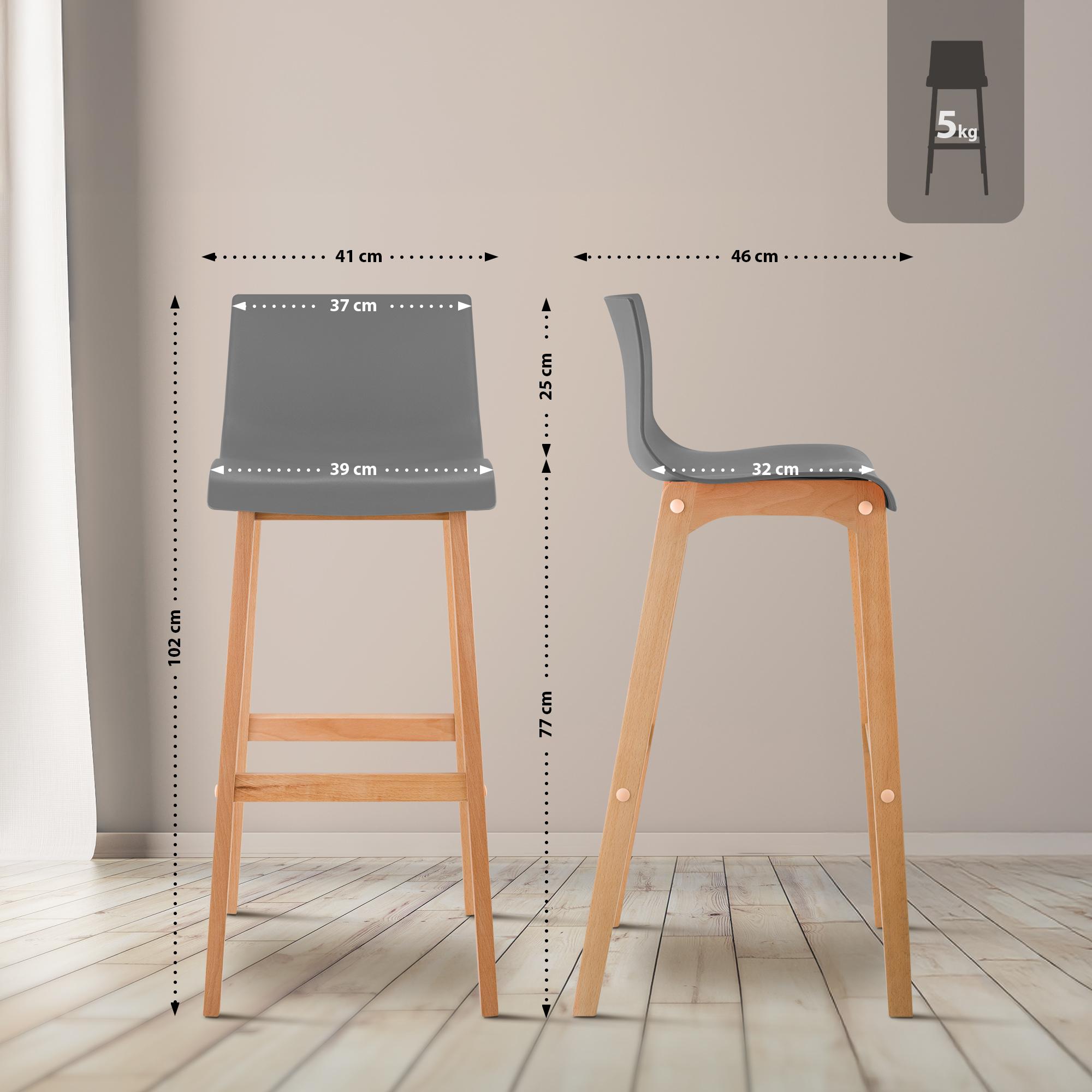 Barstol Hover Plastikk Naturfarget Ramme