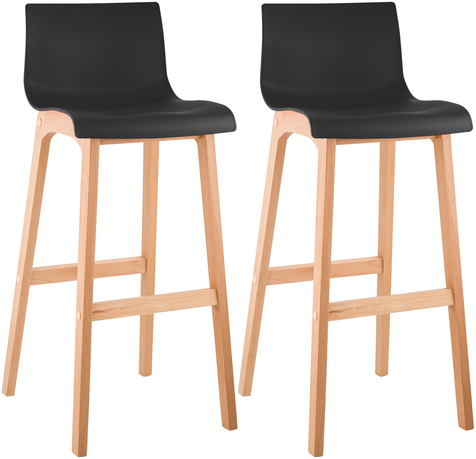 2 stk. Barstoler Hover Plastikk 4-fotsramme Natura