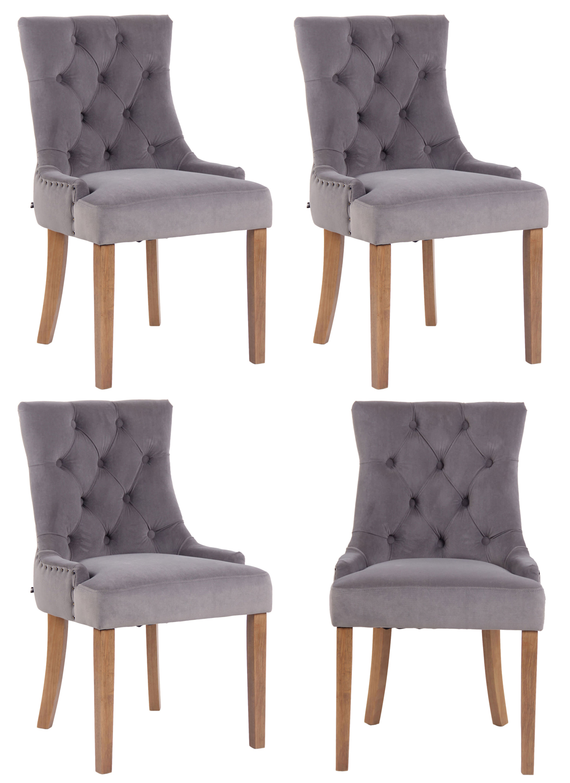 Sett med 4 spisestoler Aberdeen Velvet