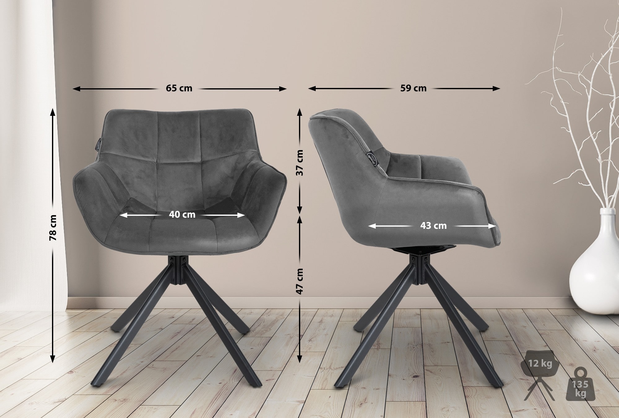 Spisestuestol Westport Velvet