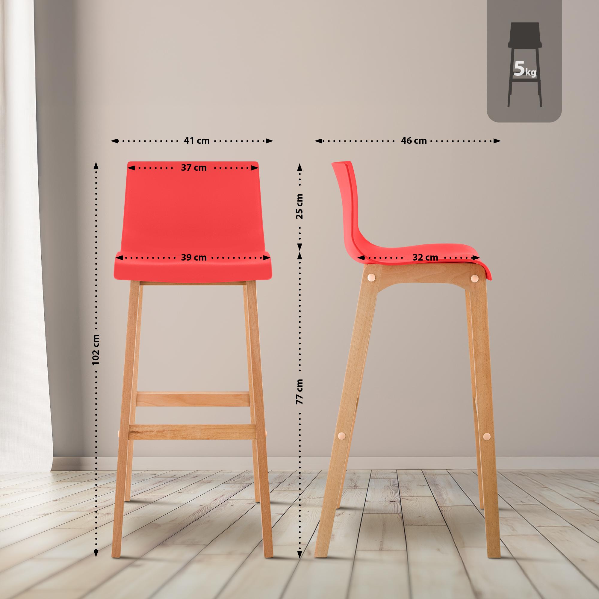Barstol Hover Plastikk Naturfarget Ramme