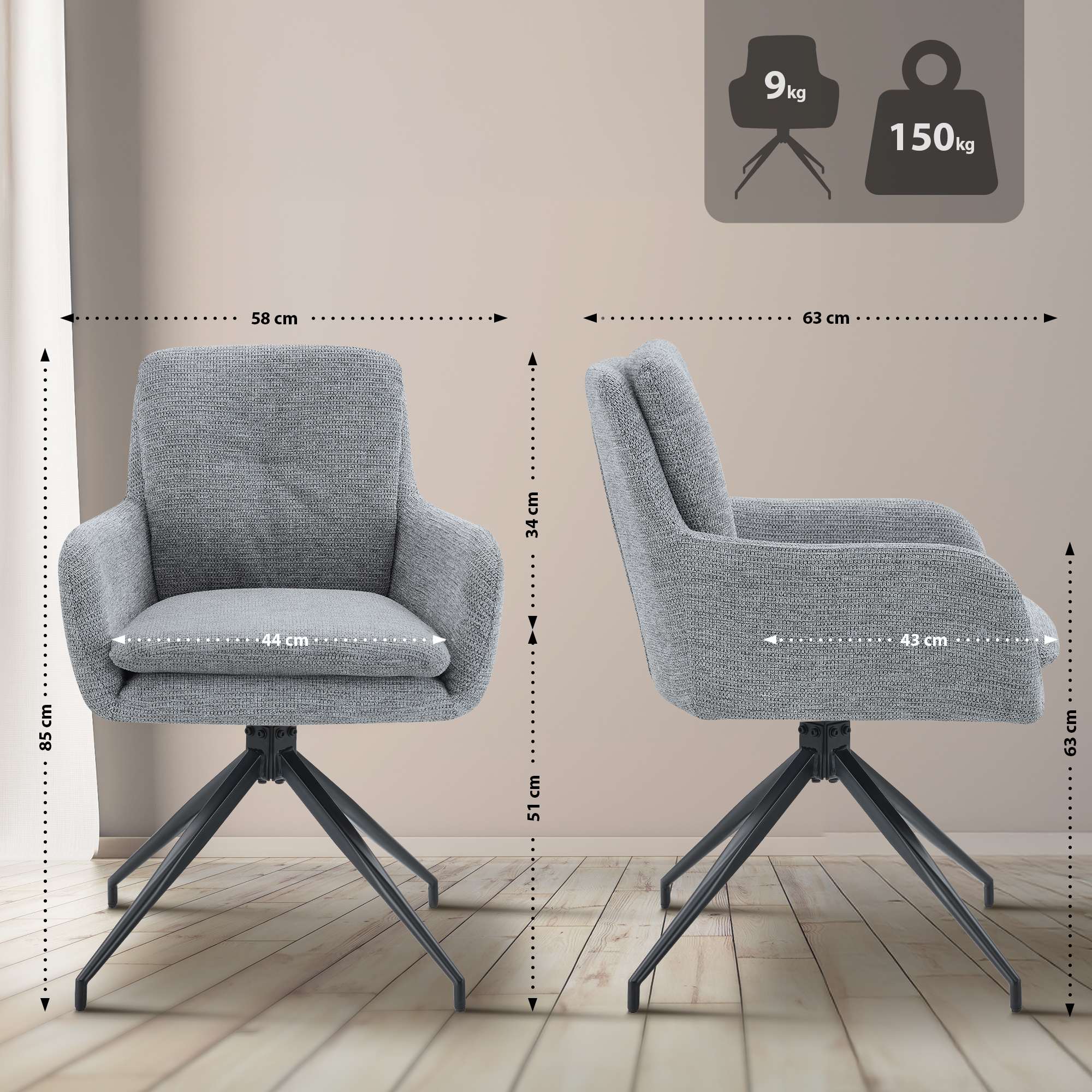 Spisestol Pickett Stoff