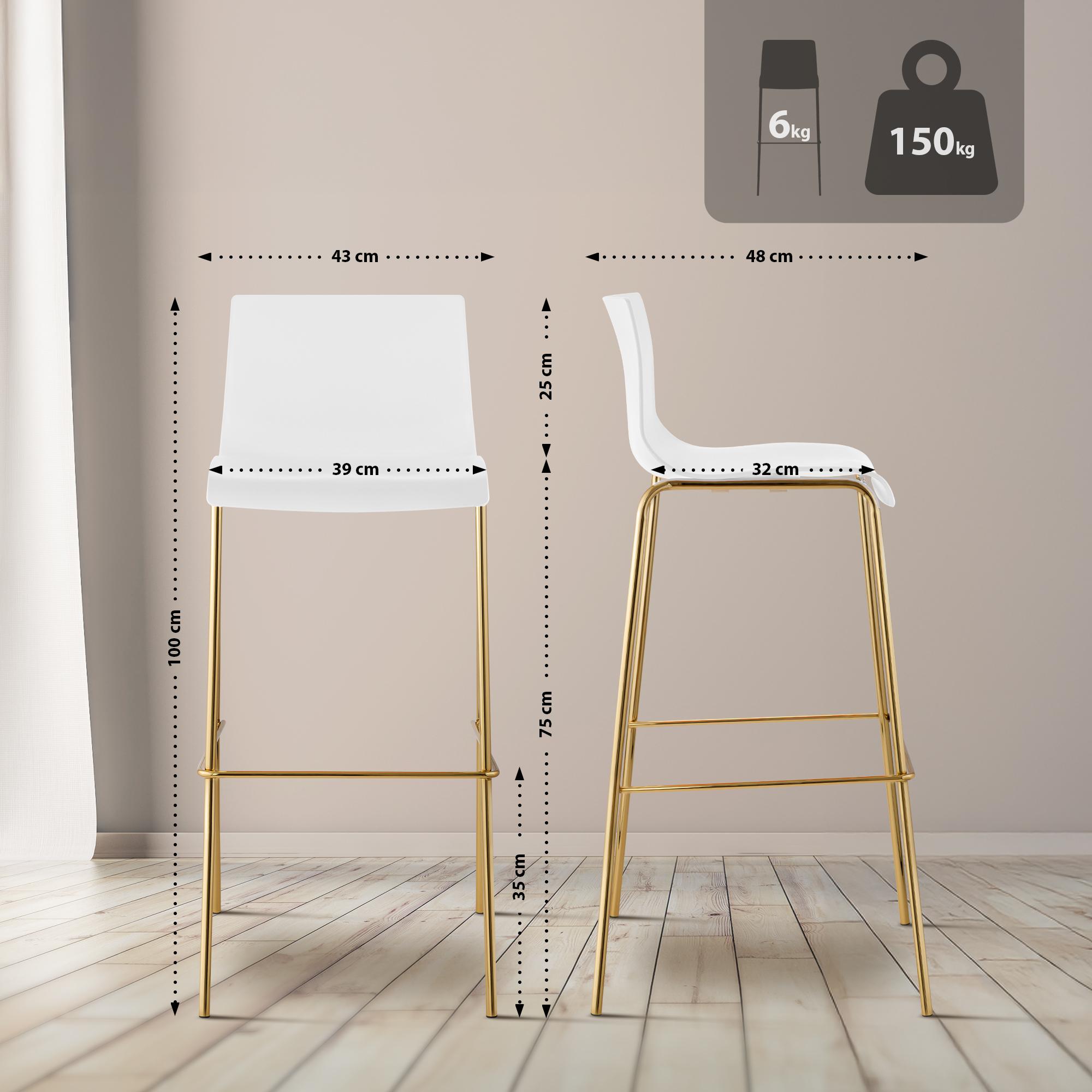 Barstol Hover Plast Gullfarget Ramme