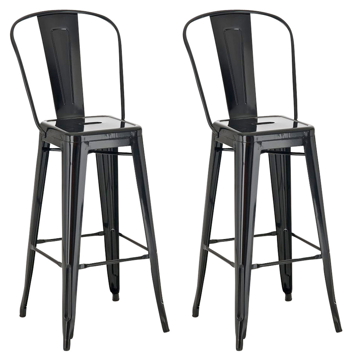 Sett med 2 barstoler Aiden Metal