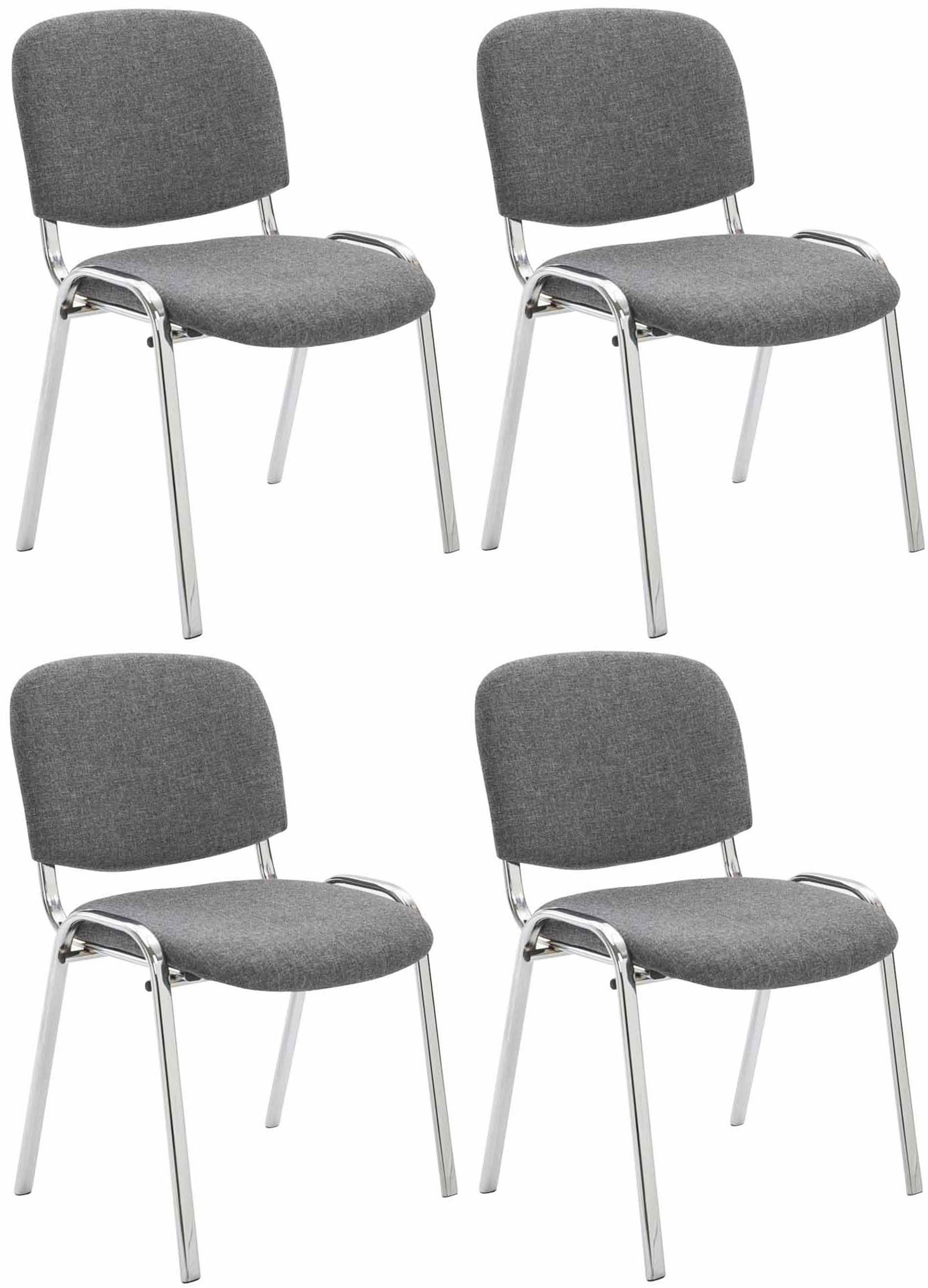 Sett med 4 stoler Ken Chrome stoff