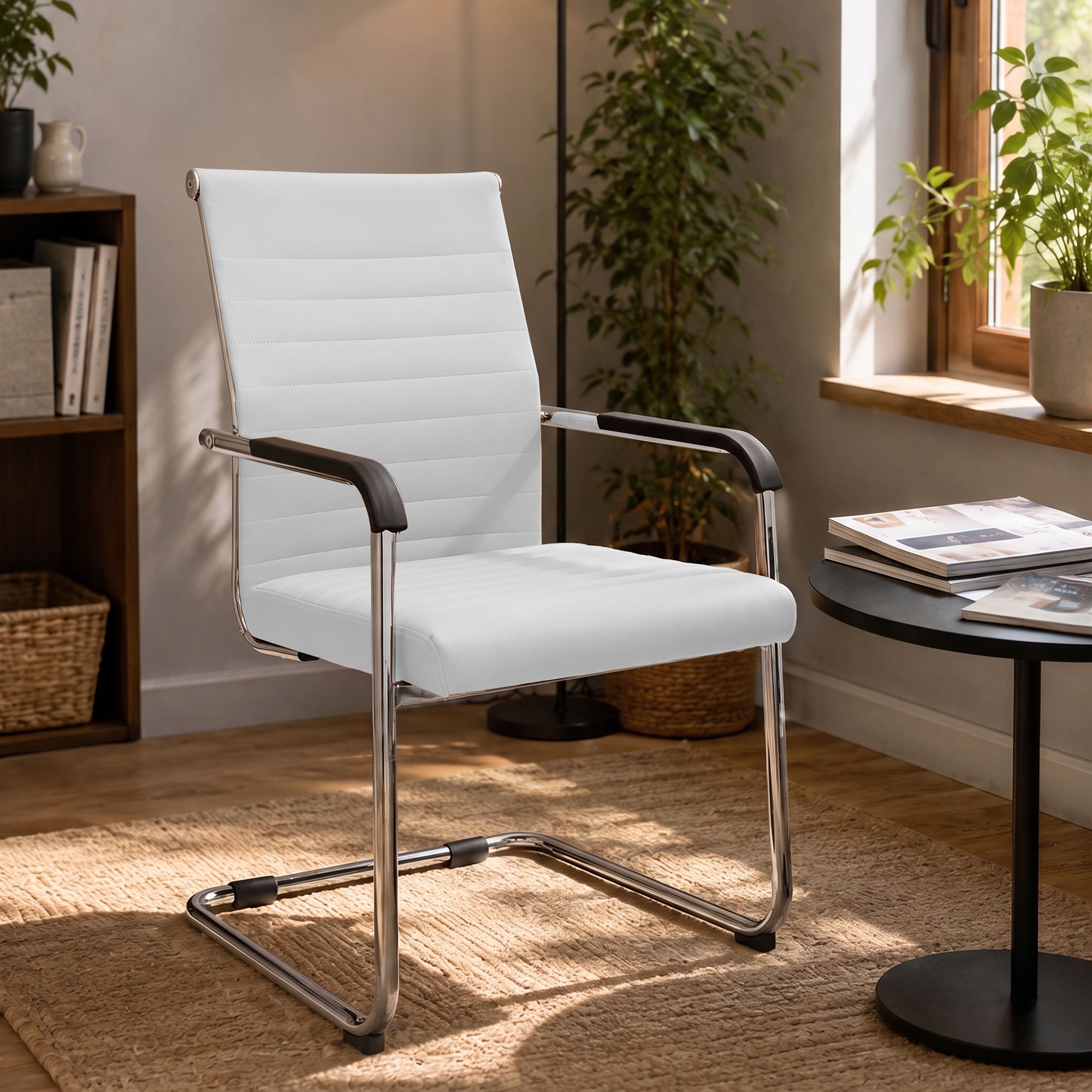 Freischwinger Hakon i skinnlook &ndash; moderne stol med komfort og stil til spiseplassen din