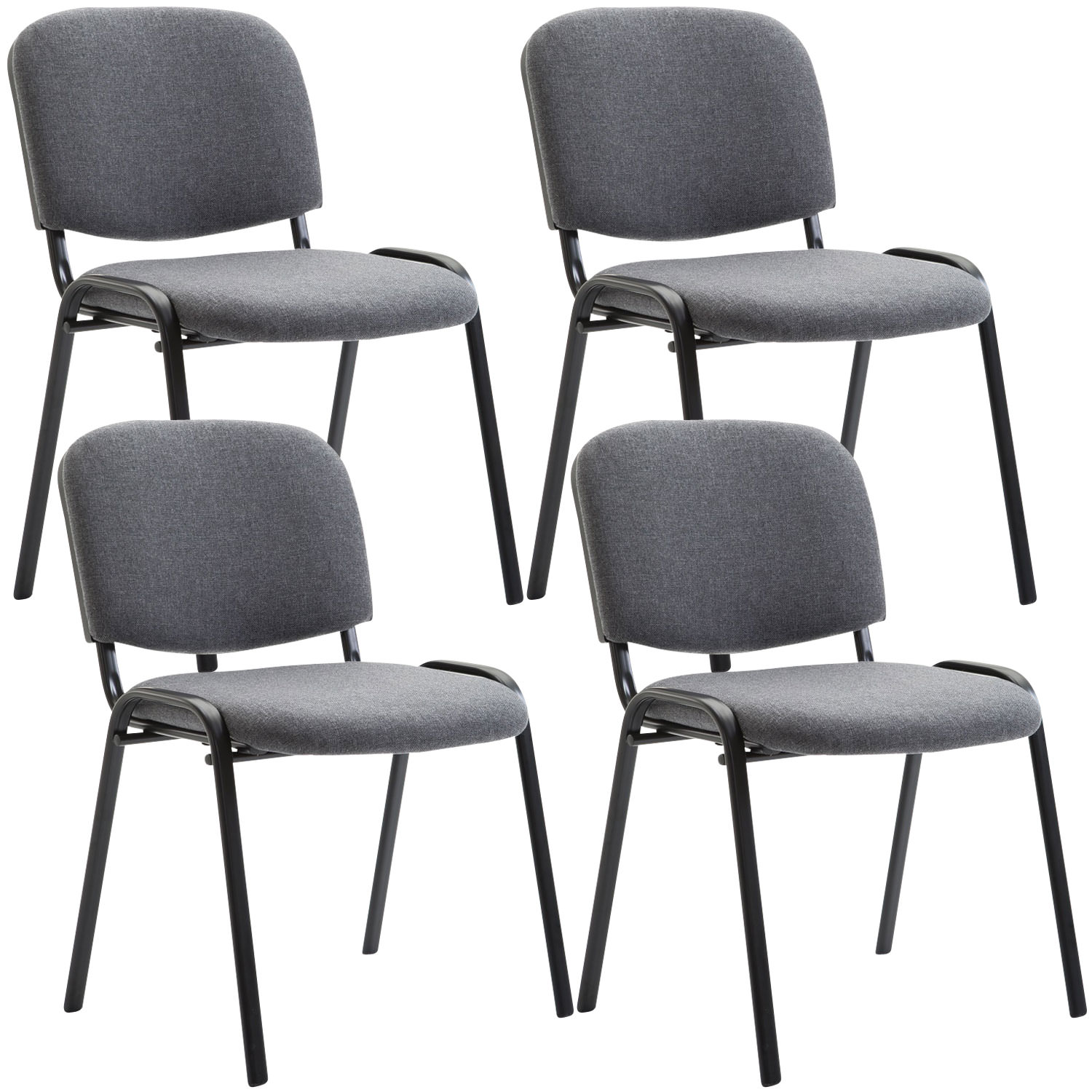 Sett med 4 besøksstoler Ken stoff