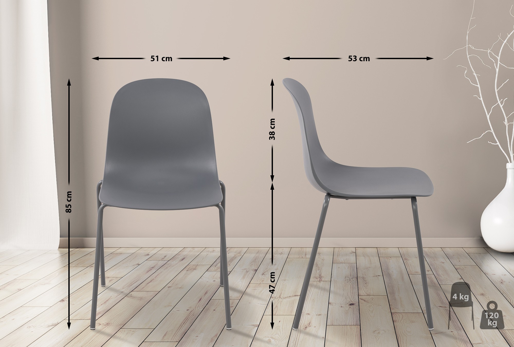 2-pack spisestuestol Hardin