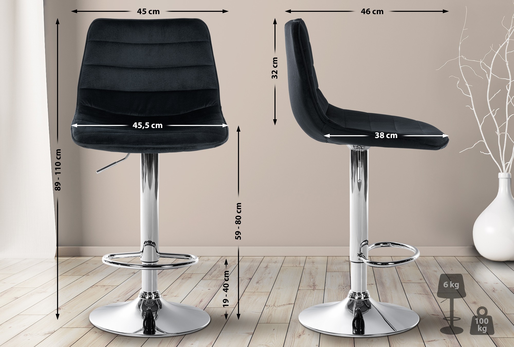 Barstol Lex Velvet