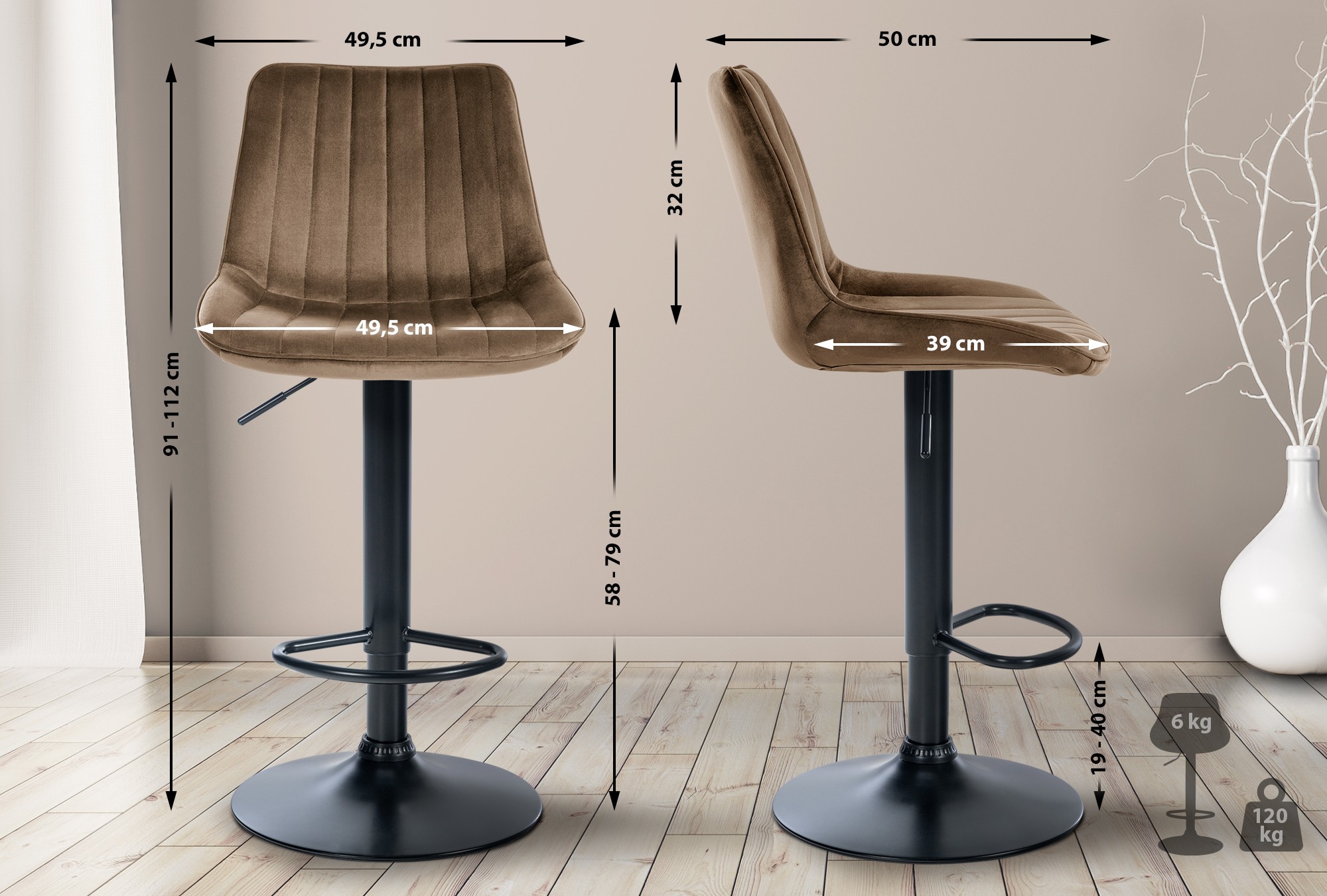 Barstol Toni Velvet