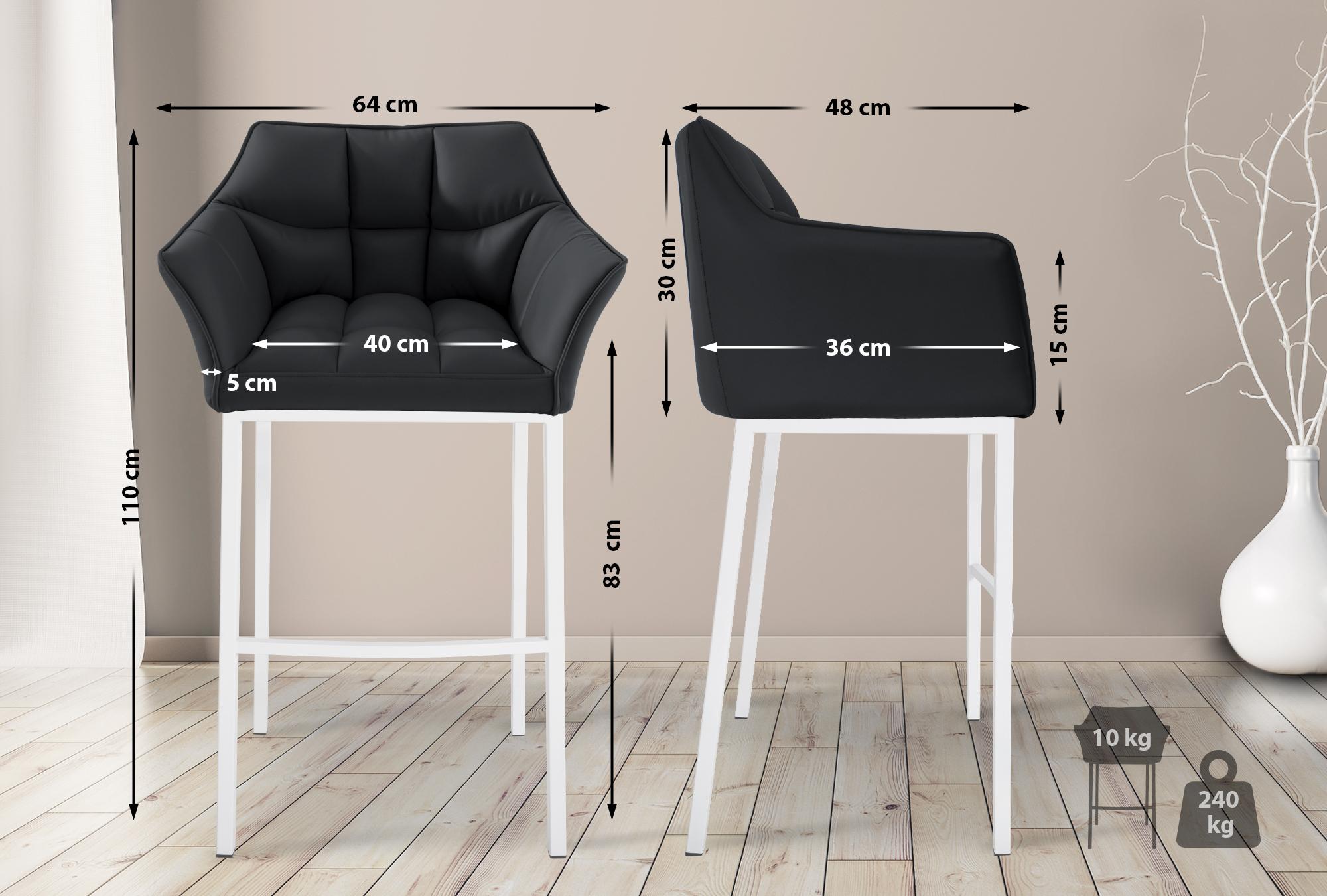 Barstol Damaso skinnlook med firbensramme