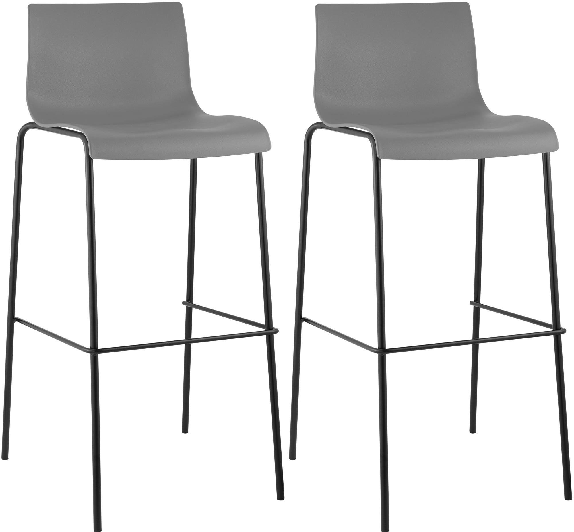 2-pk barstoler Hover i plast, 4-bens understell