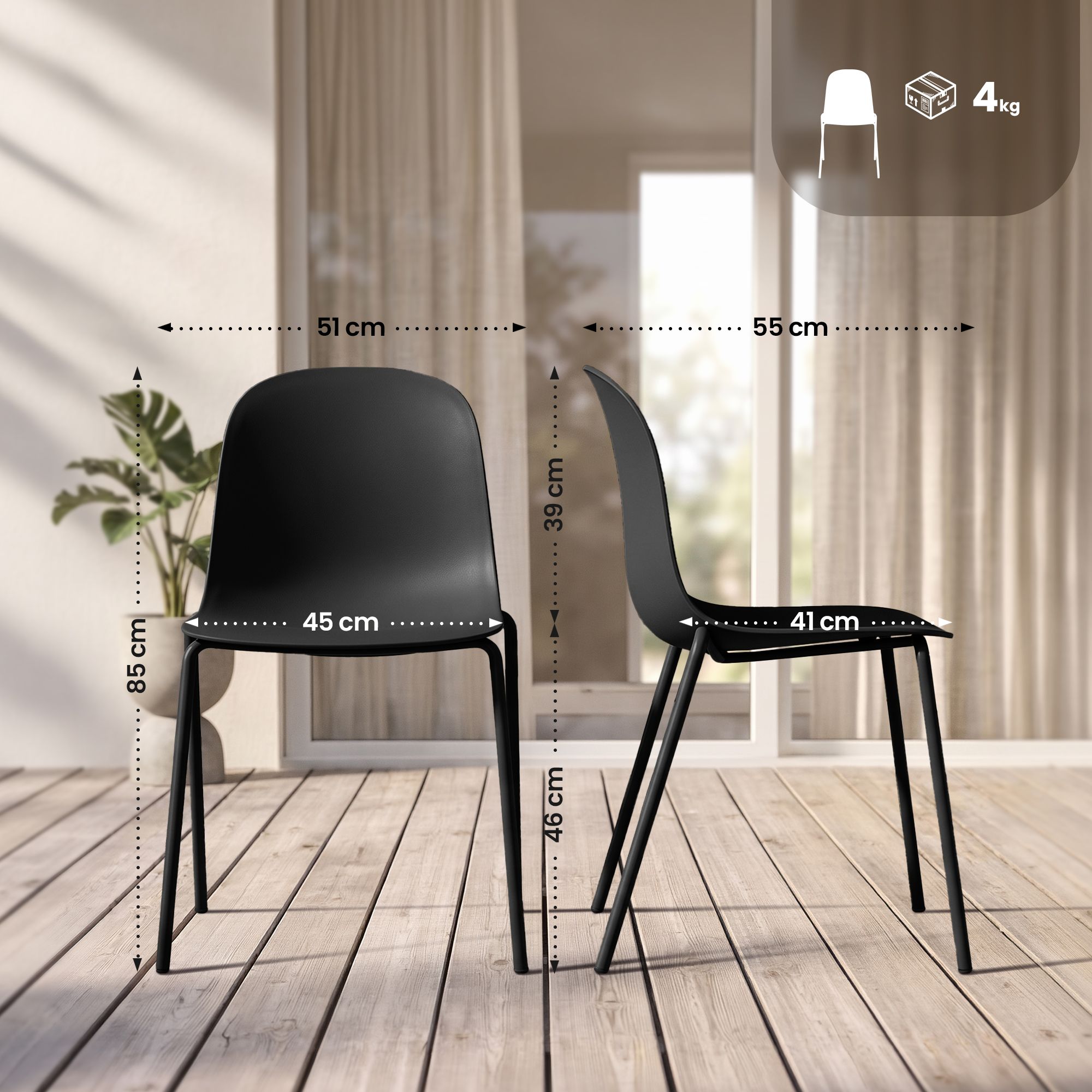 2-pack spisestuestol Hardin