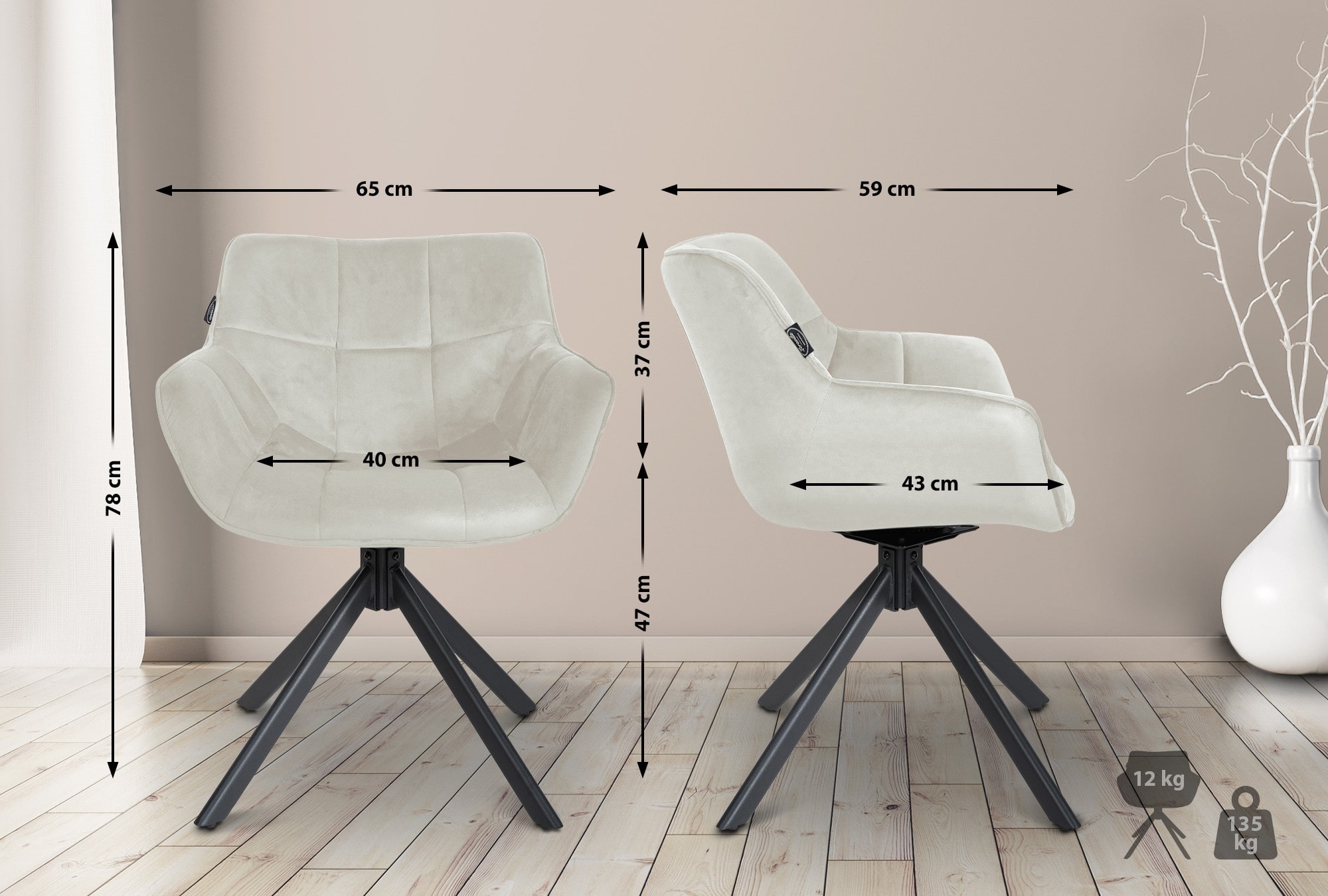 Spisestuestol Westport Velvet