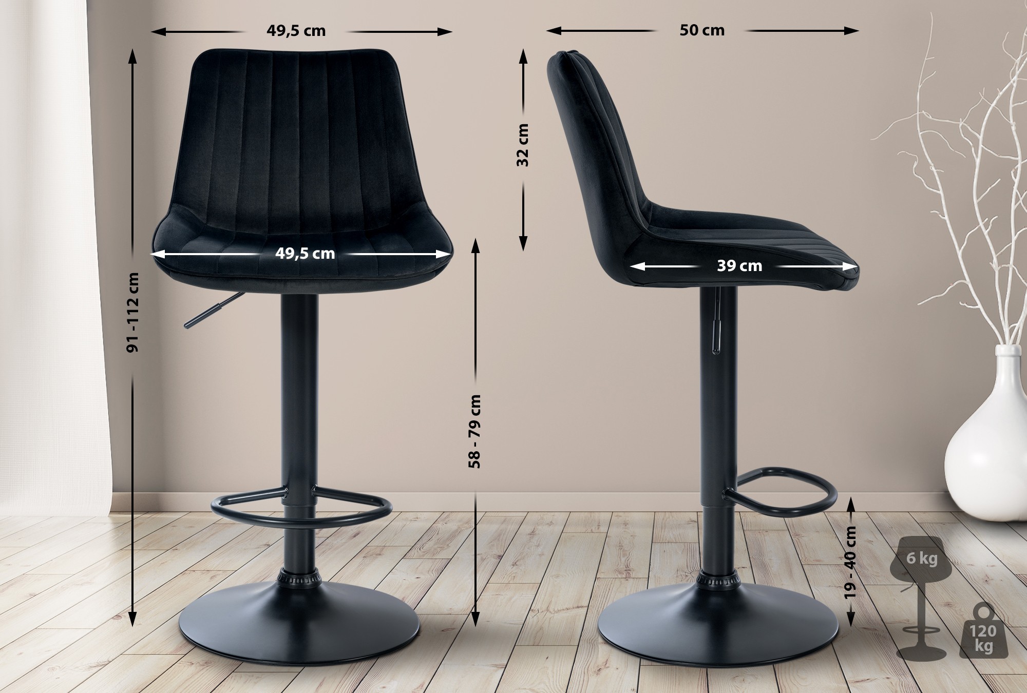 Barstol Toni Velvet
