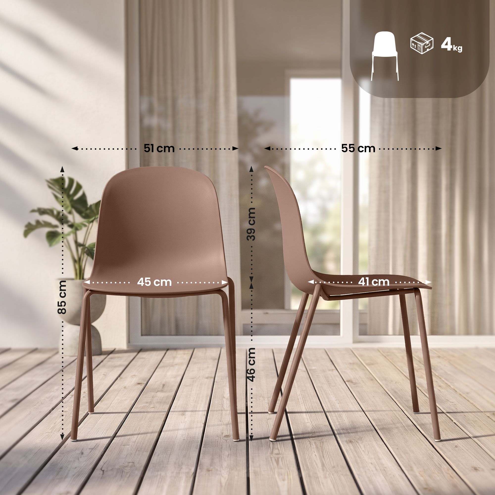 Stol Hardin &ndash; komfortabel design, slitesterkt materiale, enkel montering, passer til alle rom