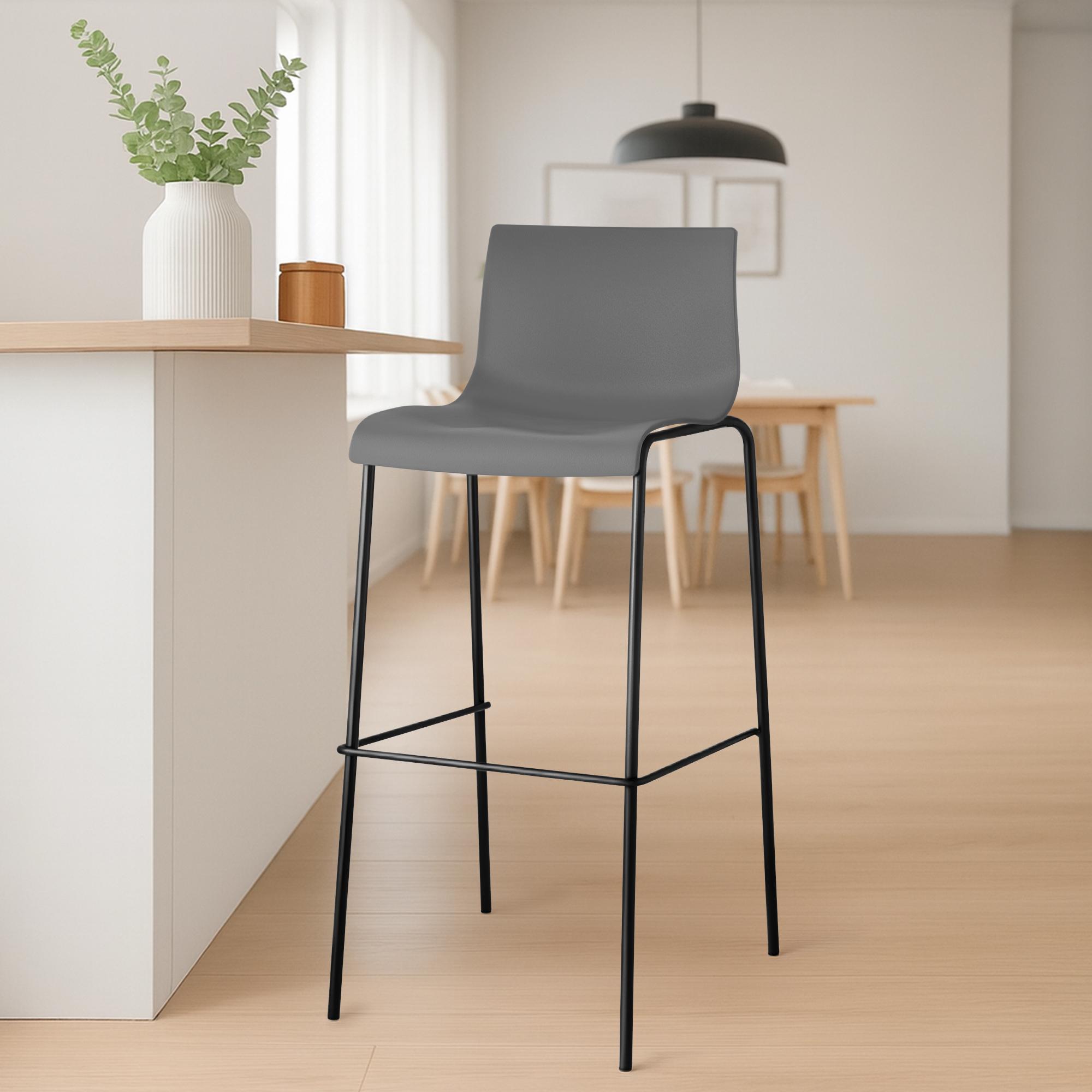 2-pk barstoler Hover i plast, 4-bens understell