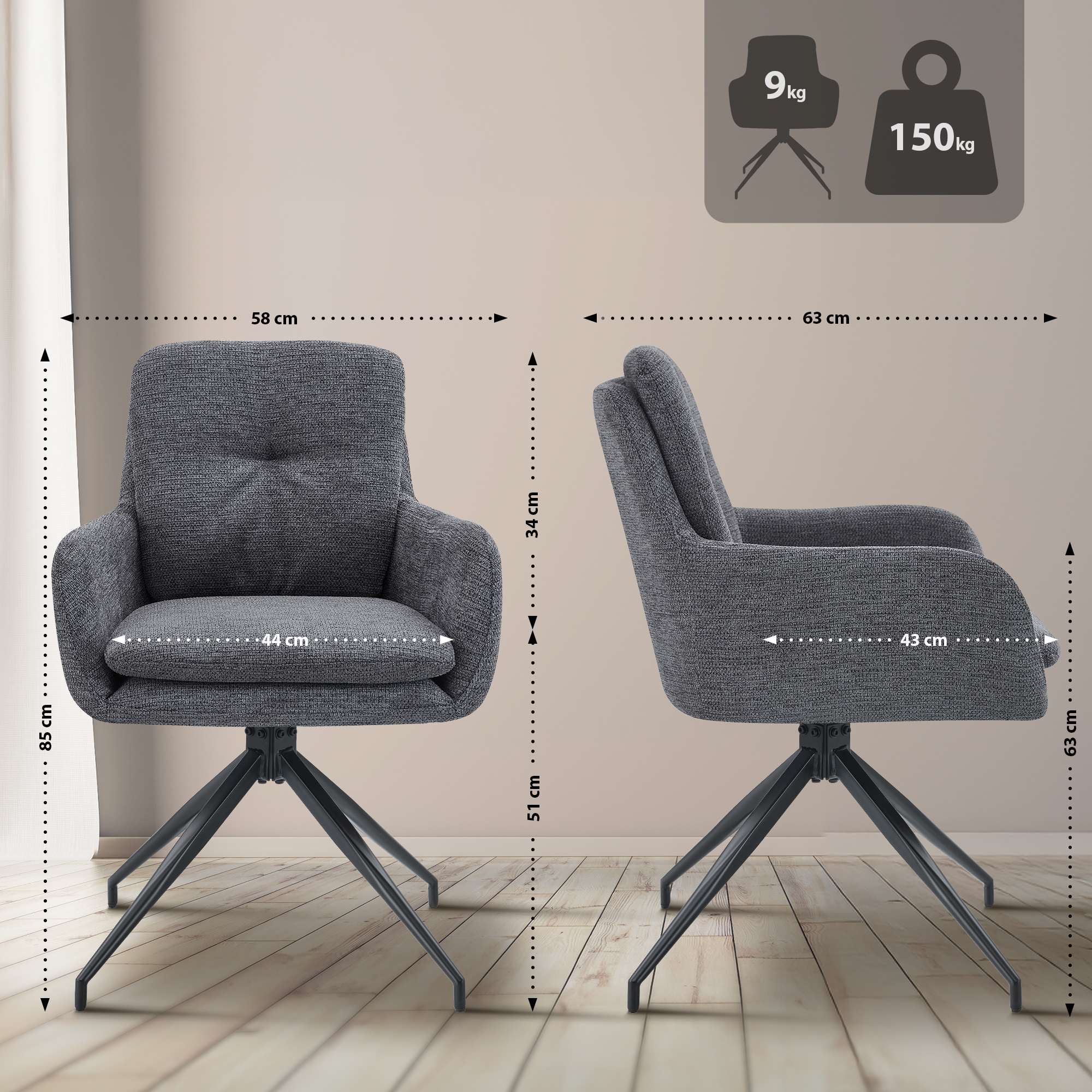 Spisestol Pickett Stoff