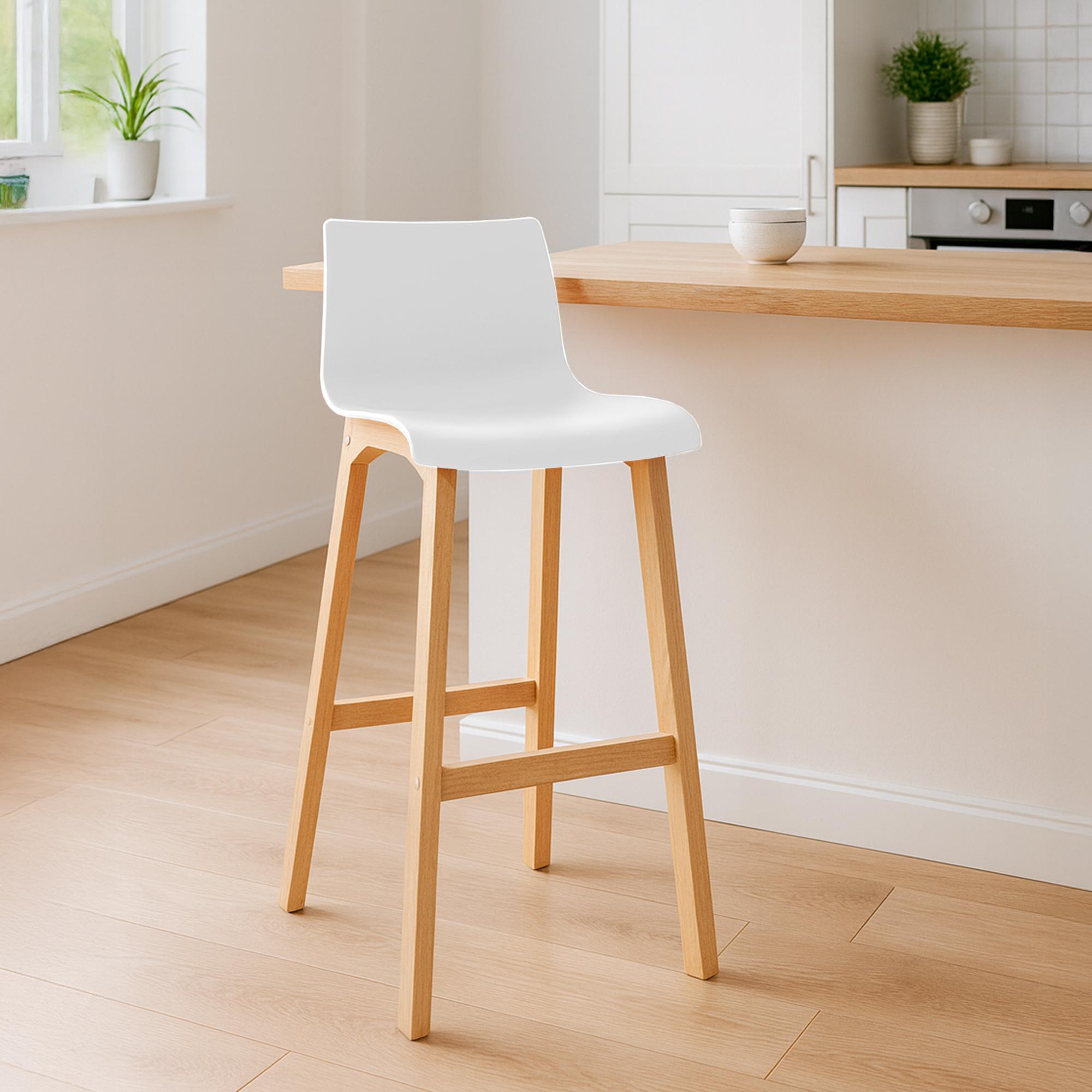 2 stk. Barstoler Hover Plastikk 4-fotsramme Natura