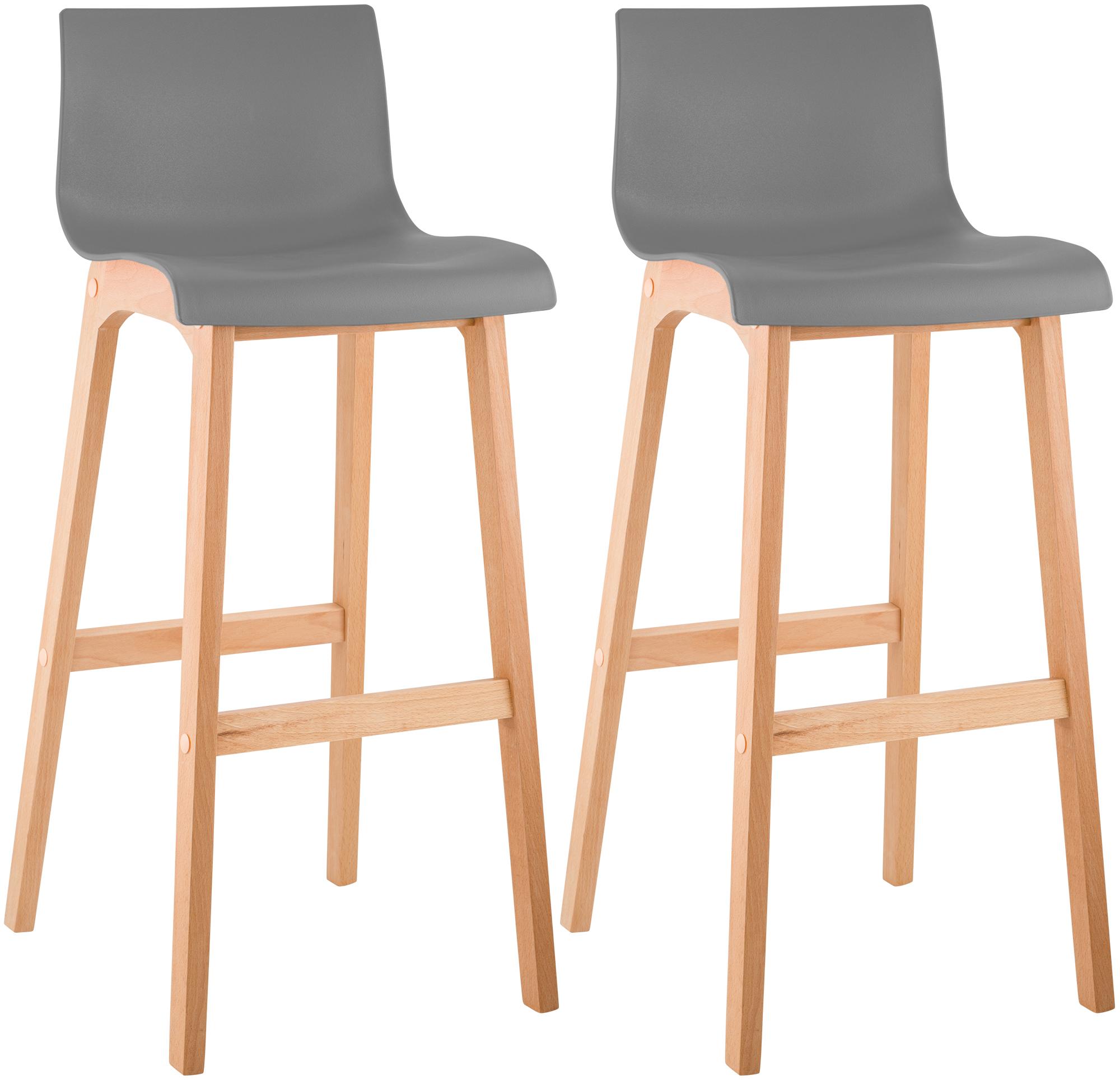 2 stk. Barstoler Hover Plastikk 4-fotsramme Natura