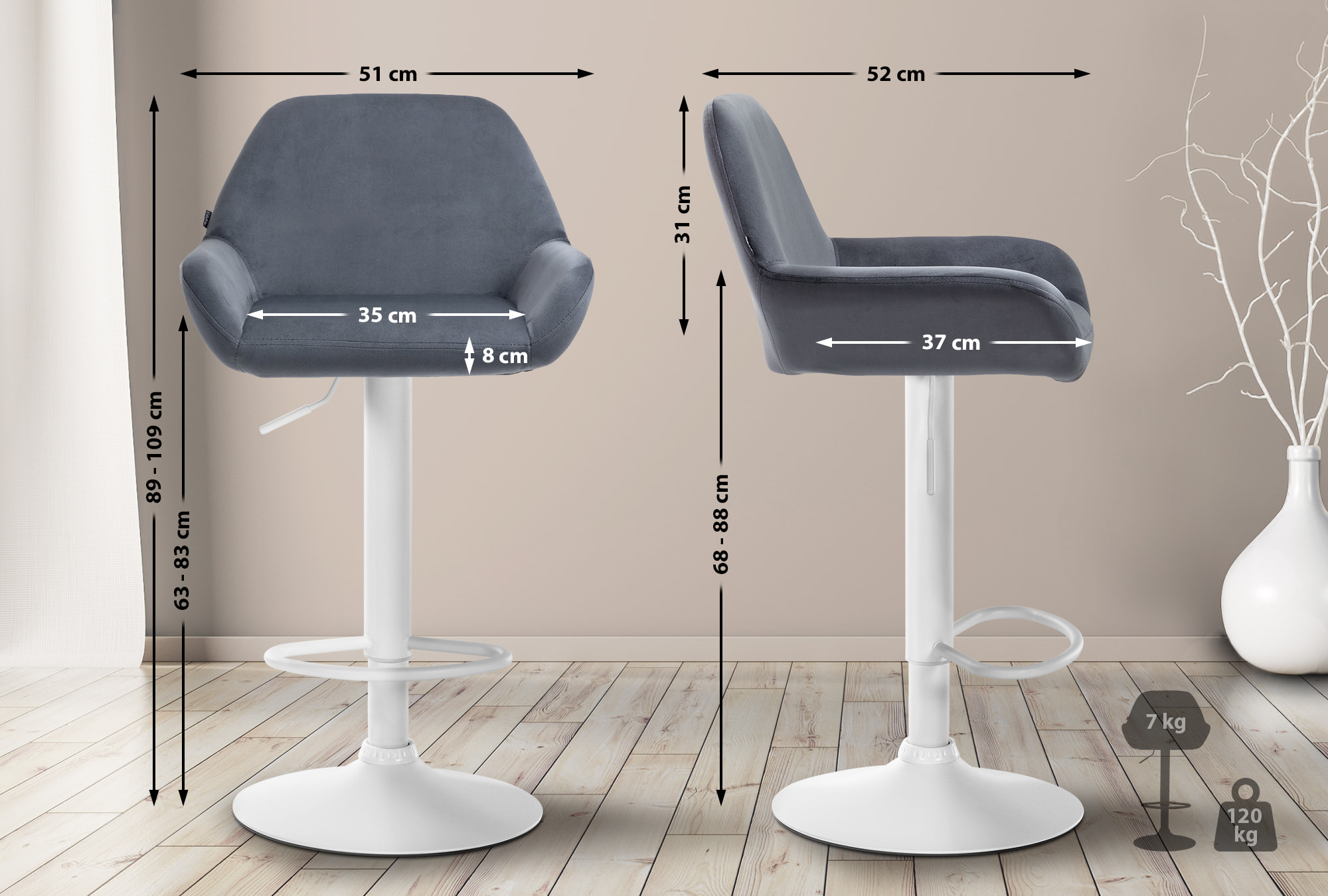 Barstol Braga Velvet
