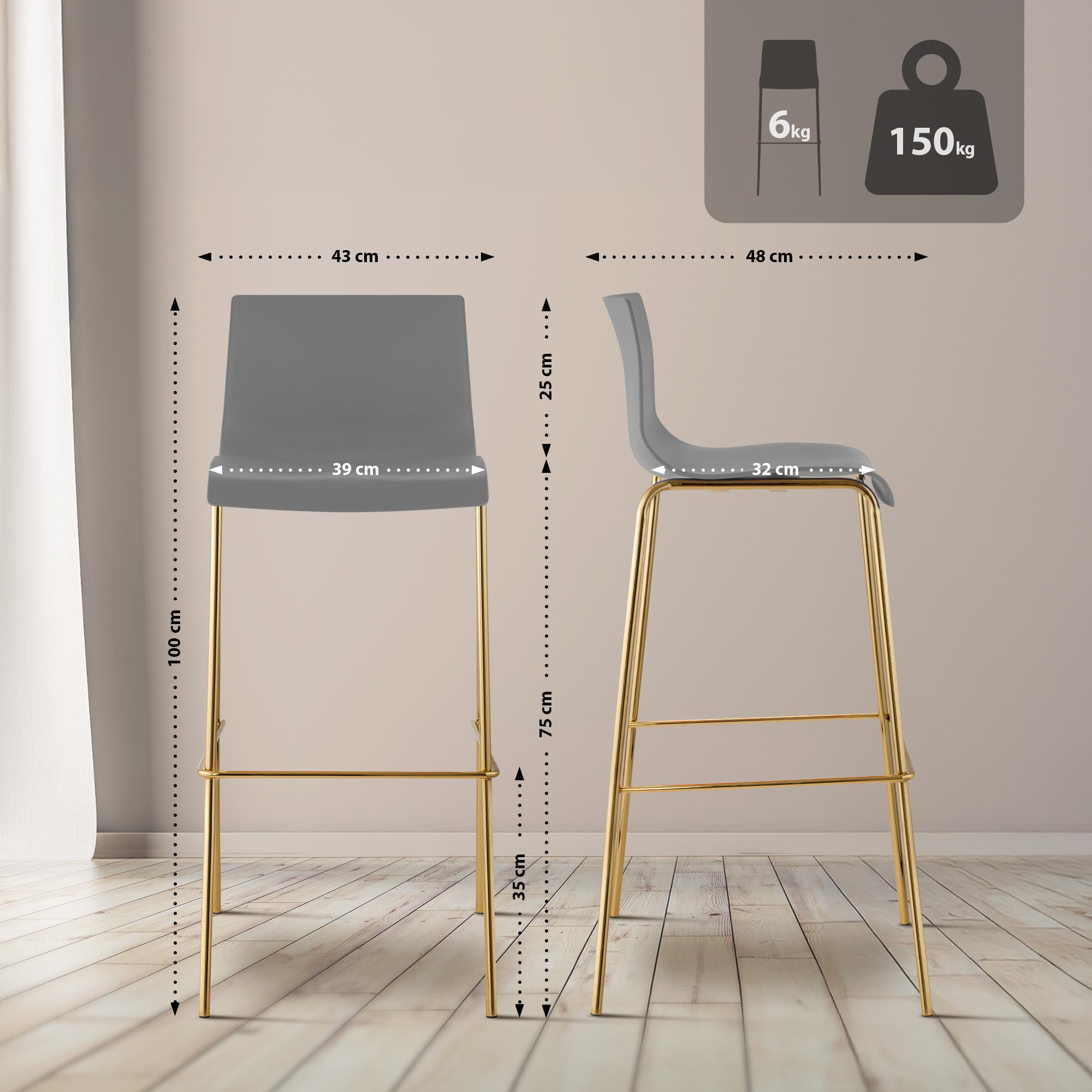 Barstol Hover Plast Gullfarget Ramme