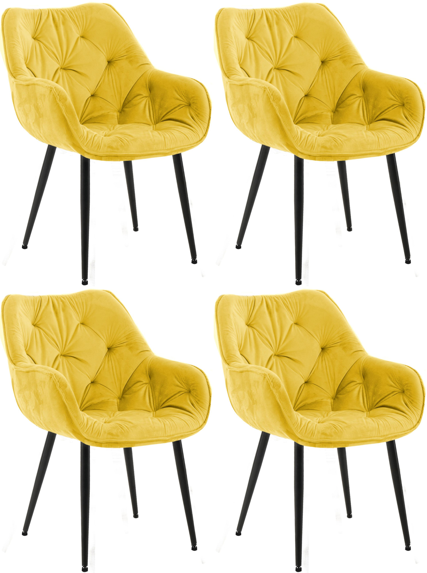 Sett med 4 stoler Tanna Velvet