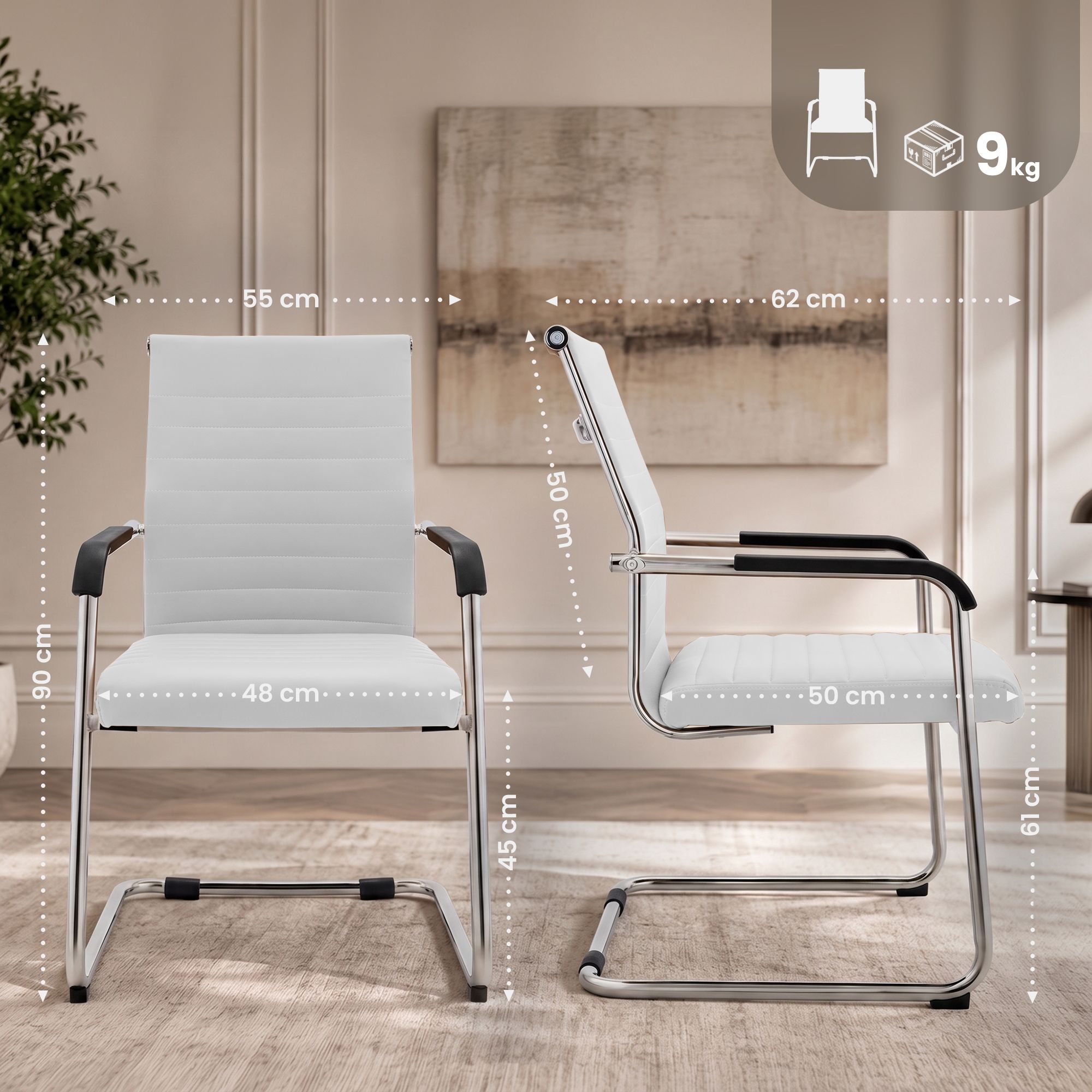 Freischwinger Hakon i skinnlook &ndash; moderne stol med komfort og stil til spiseplassen din
