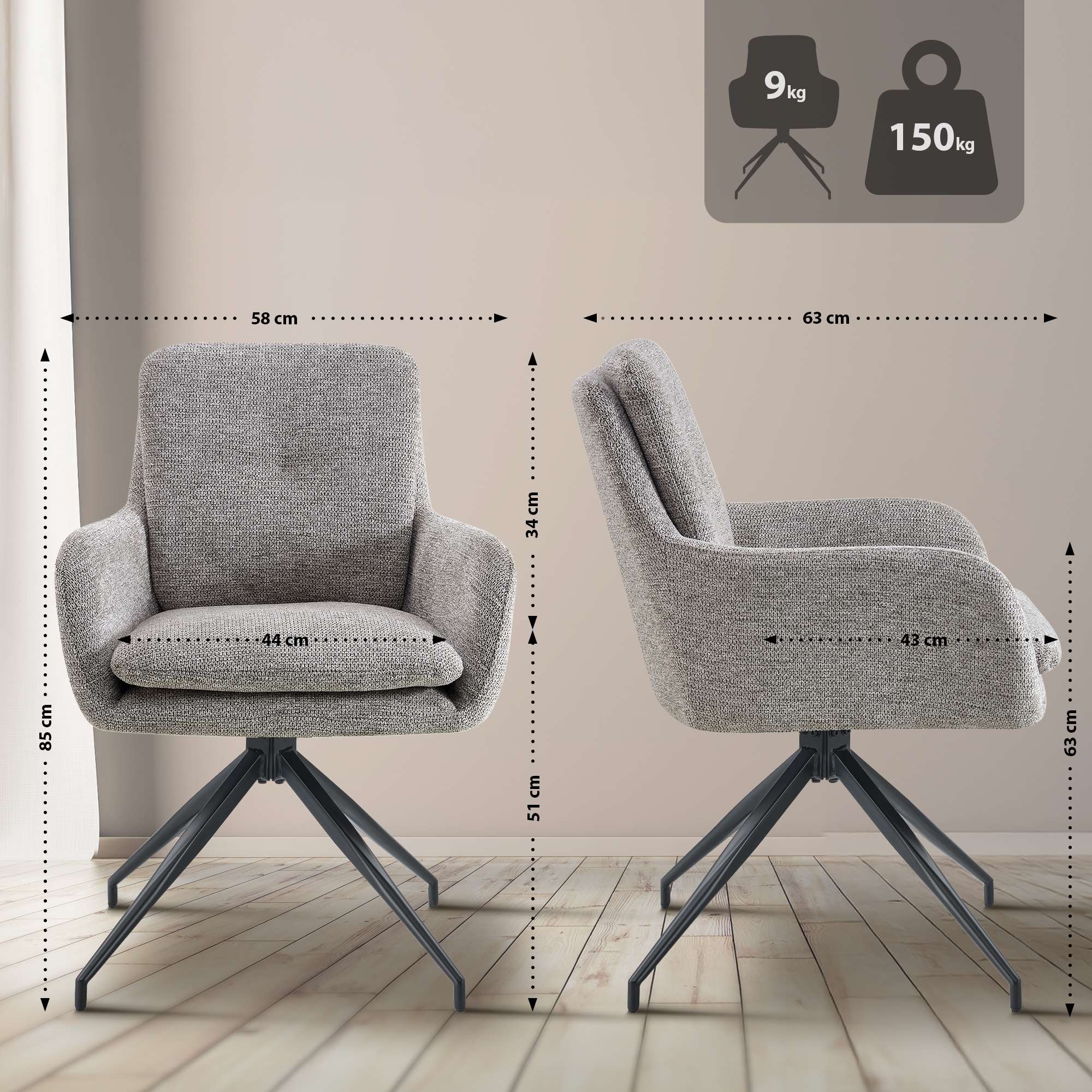 Spisestol Pickett Stoff