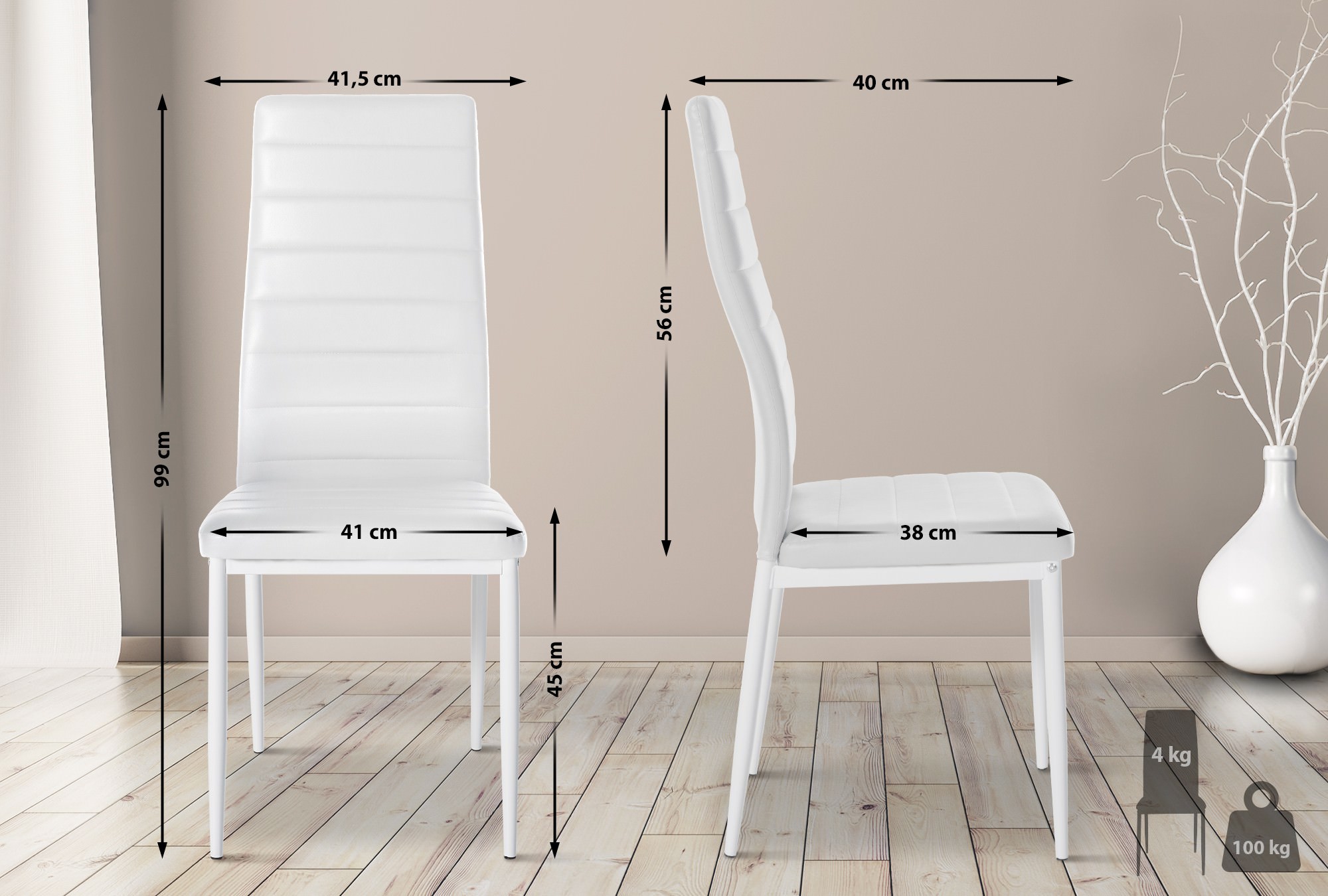 Sett med 4 Mayfair spisestoler
