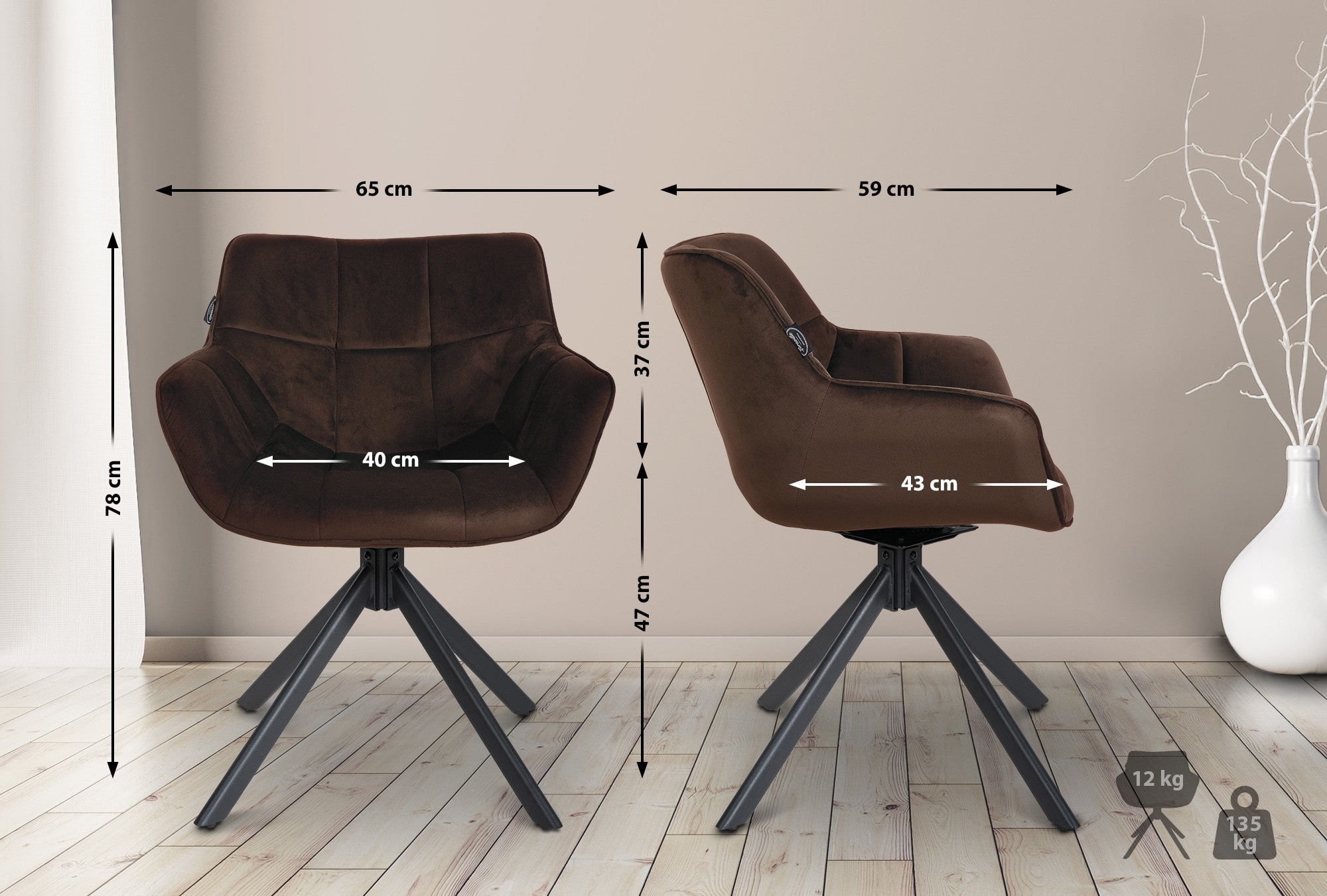 Spisestuestol Westport Velvet