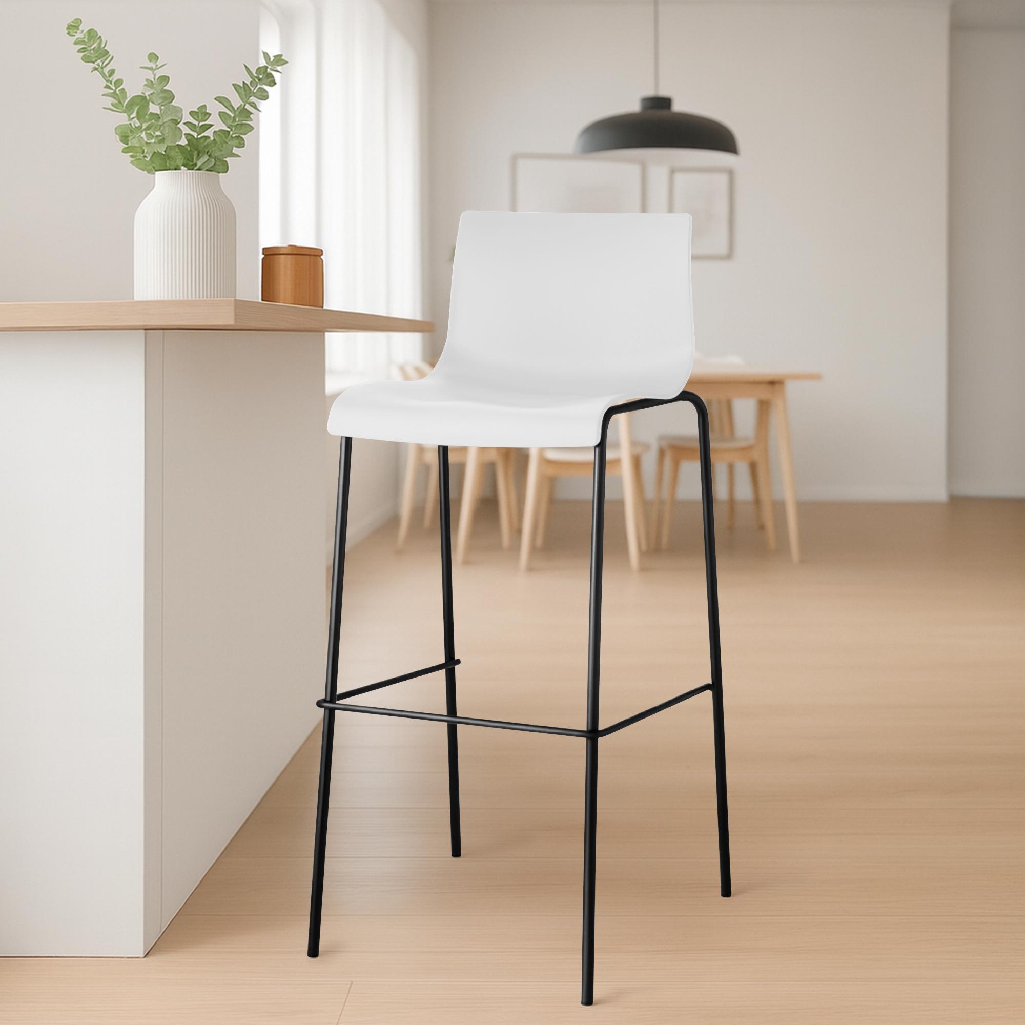 2-pk barstoler Hover i plast, 4-bens understell
