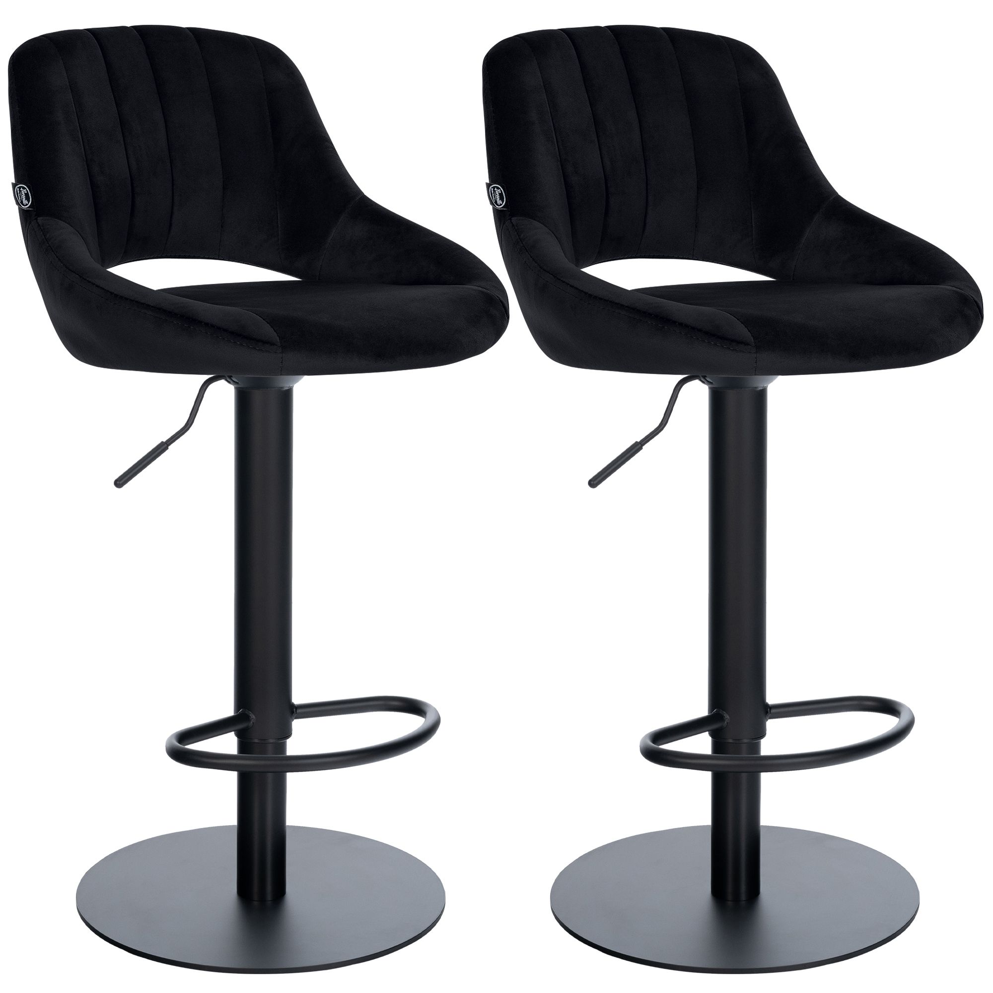 2-pk. barstoler Milet svart med ekstra tunge fotbaser