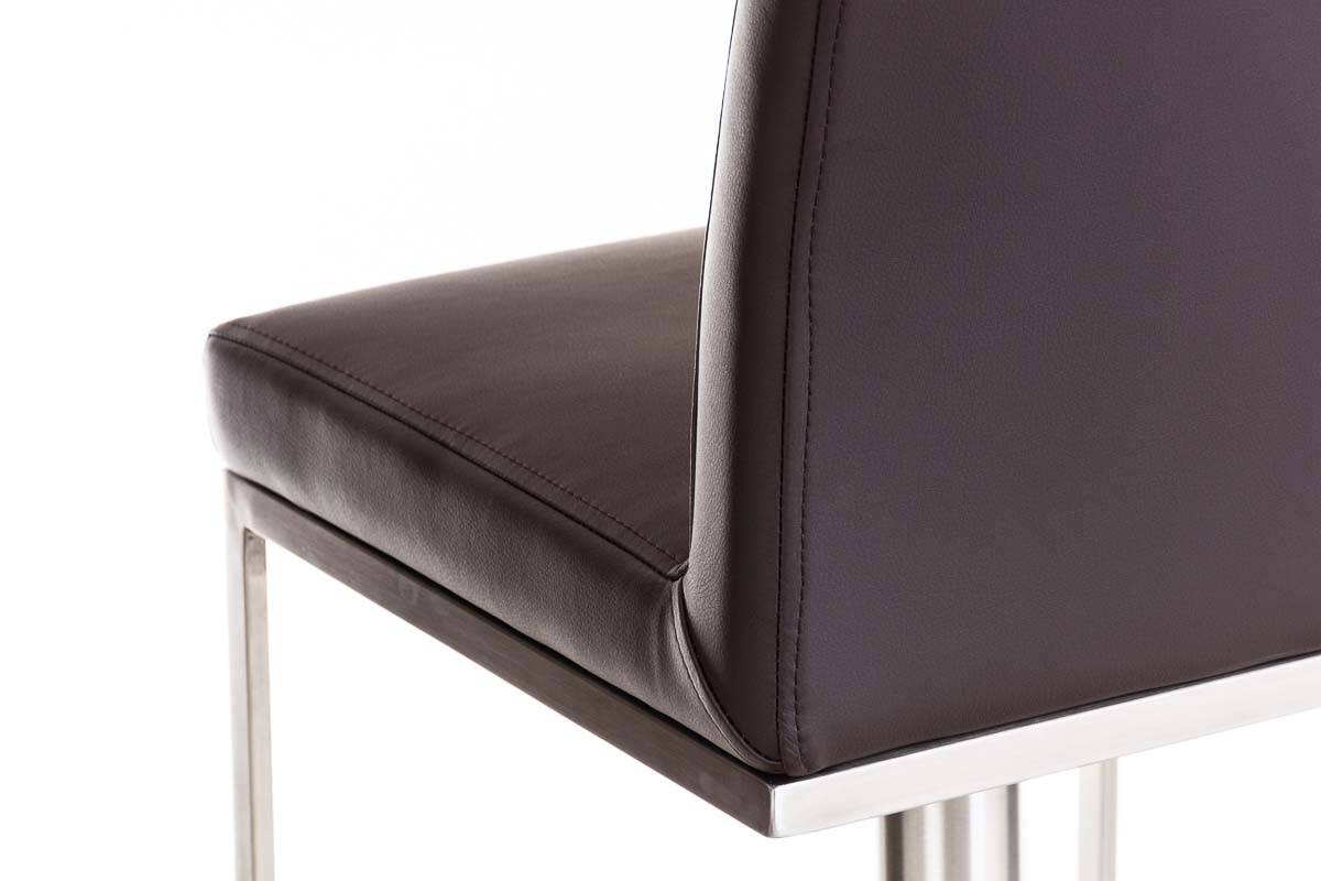 Sett med 2 barstoler Panama kunstlærtrekk