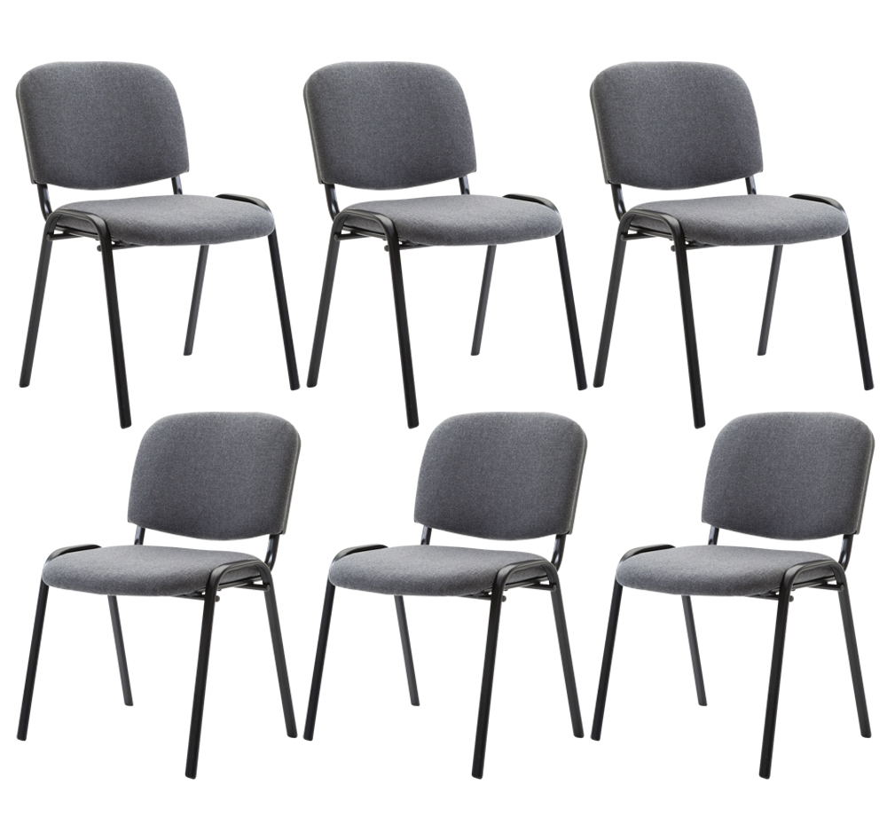 Sett med 6 besøksstoler Ken stoff