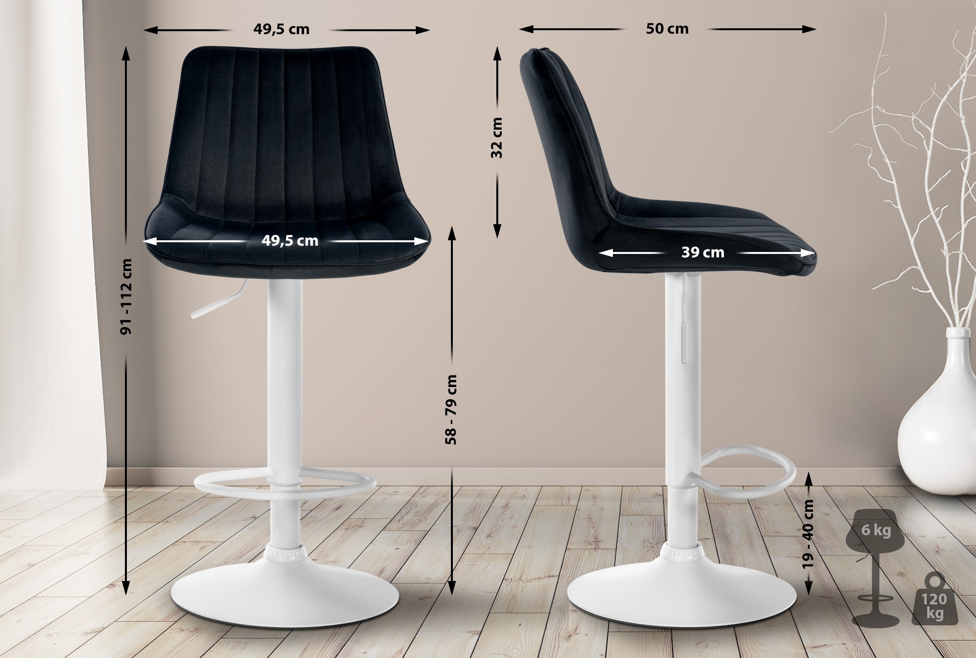 Barstol Toni Velvet