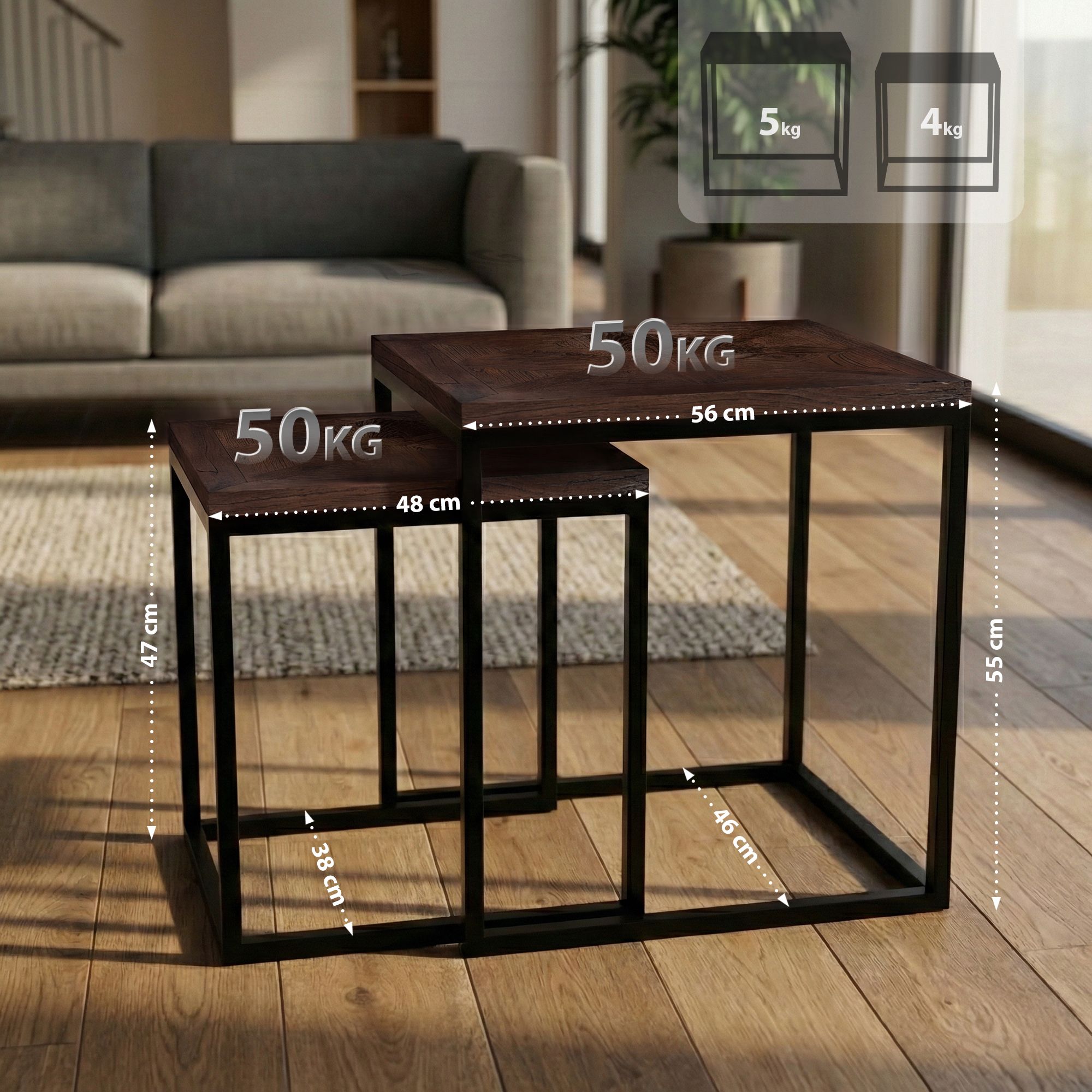 Sett med 2 sidebord Talero