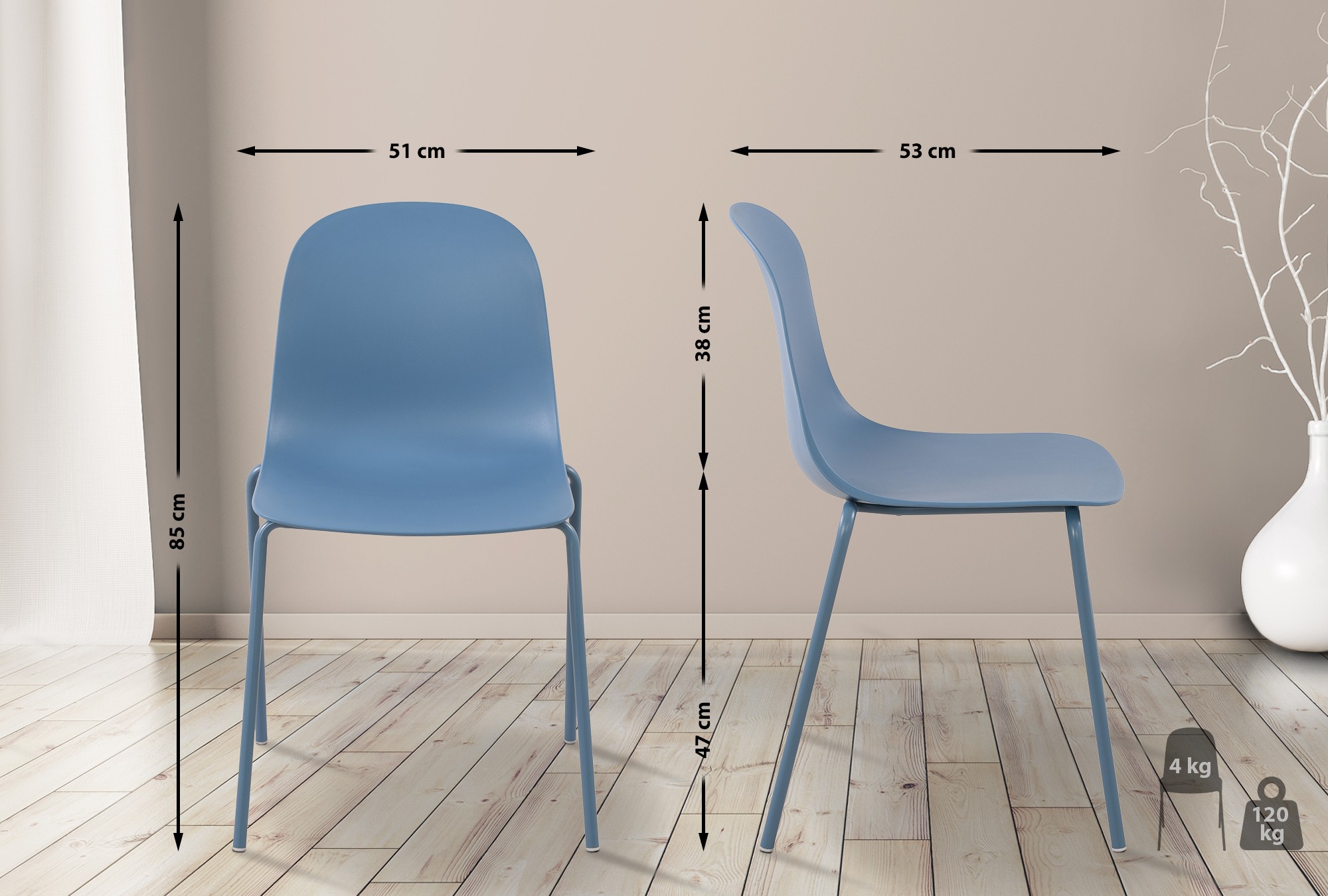2-pack spisestuestol Hardin