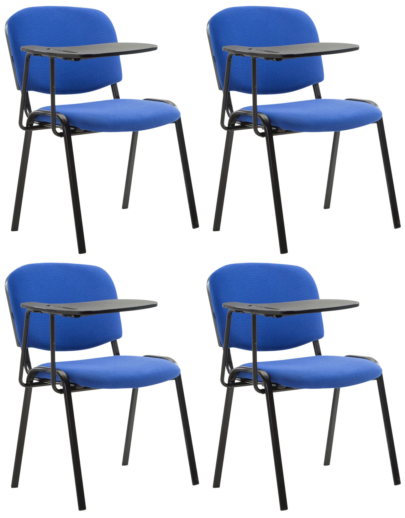 Sett med 4 Ken-stoler med sammenleggbart bord i stoff