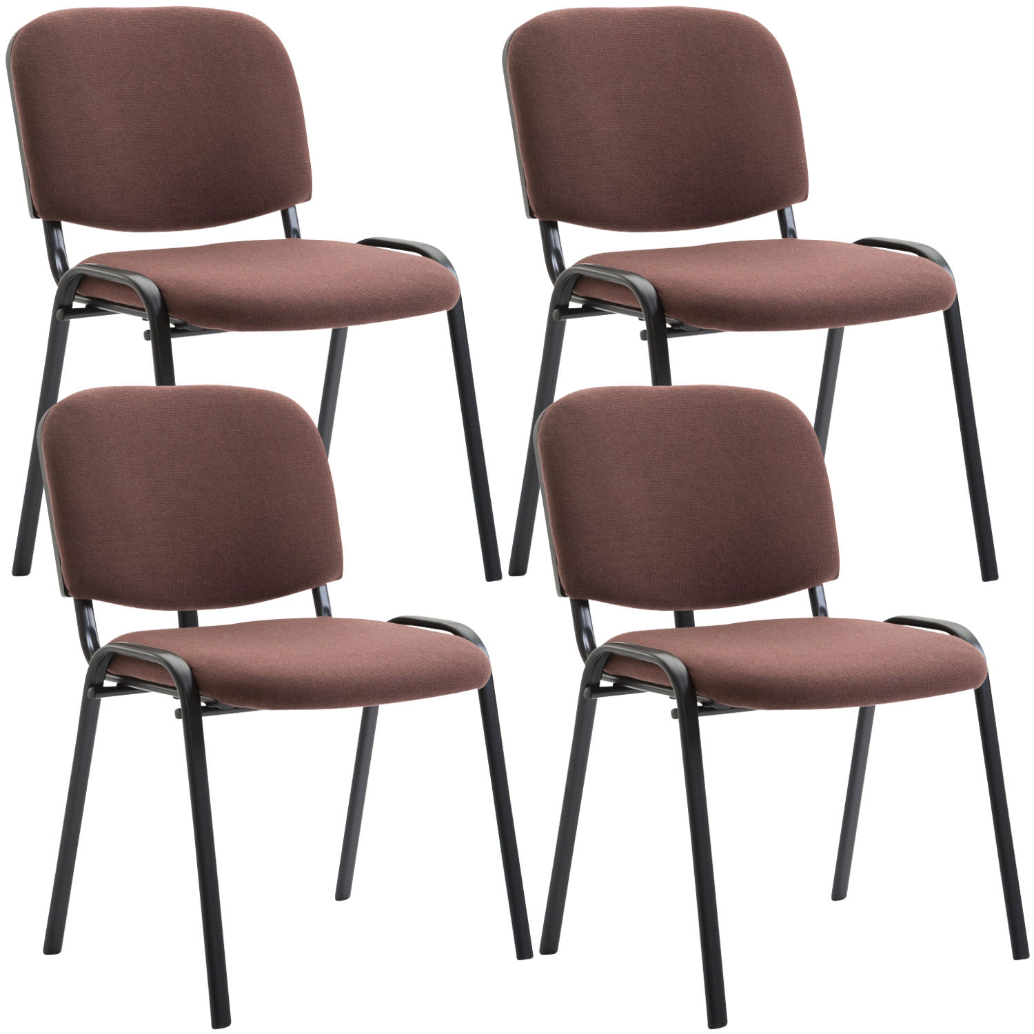 Sett med 4 besøksstoler Ken stoff