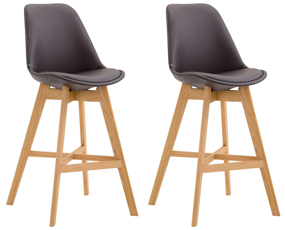 Sett med 2 barstoler Cannes i kunstskinn