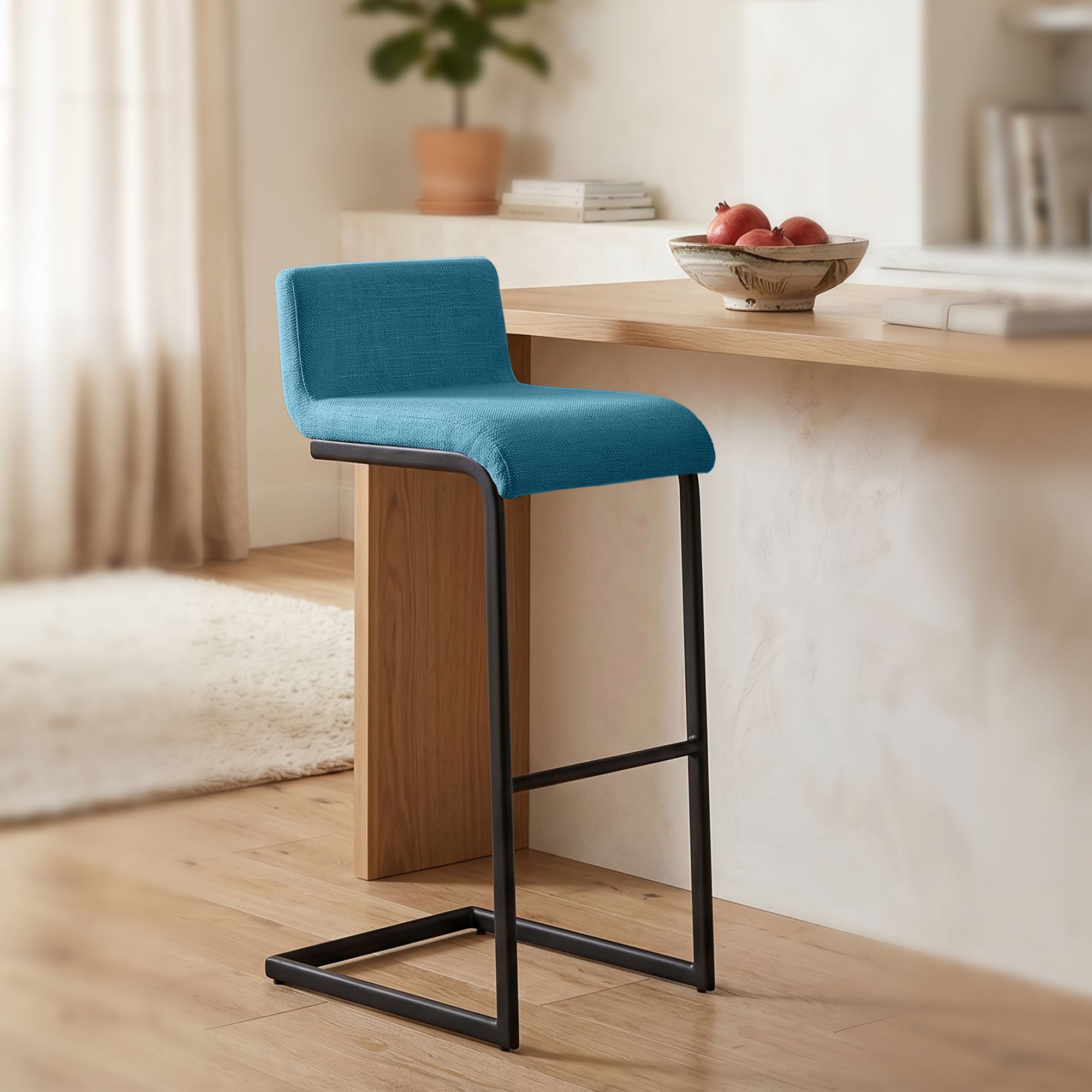 2-pk barkrakker Newport, svart metallunderstell