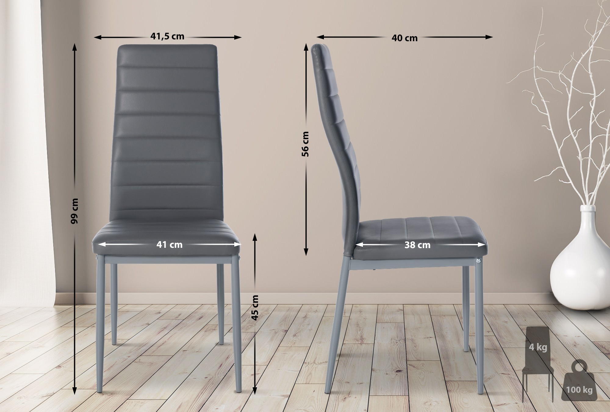 Sett med 4 Mayfair spisestoler