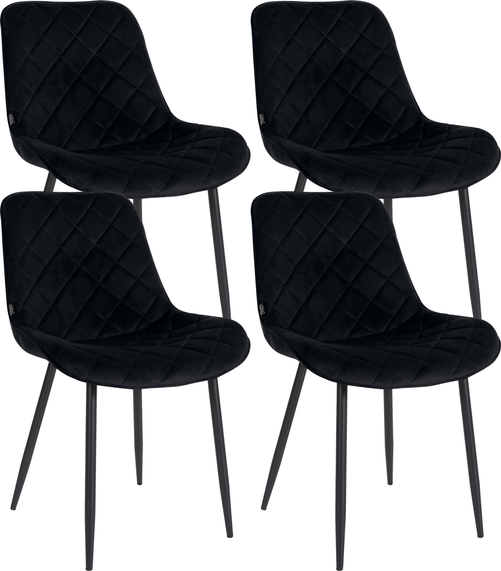 Sett med 4 stoler Springs Velvet