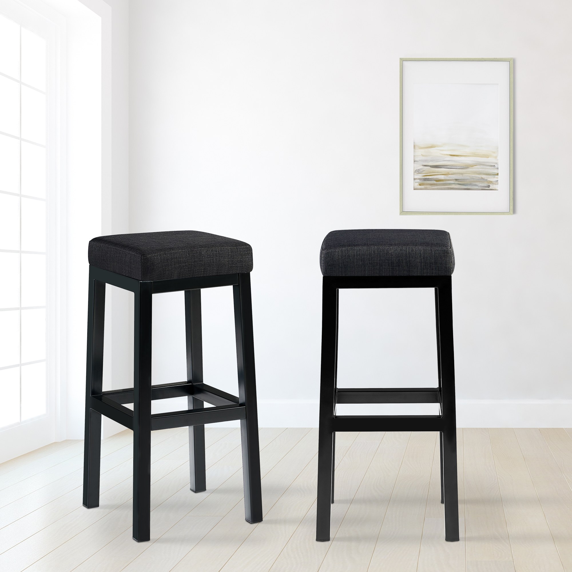 Barstol Taylor setehøyde 83 cm metallramme svart