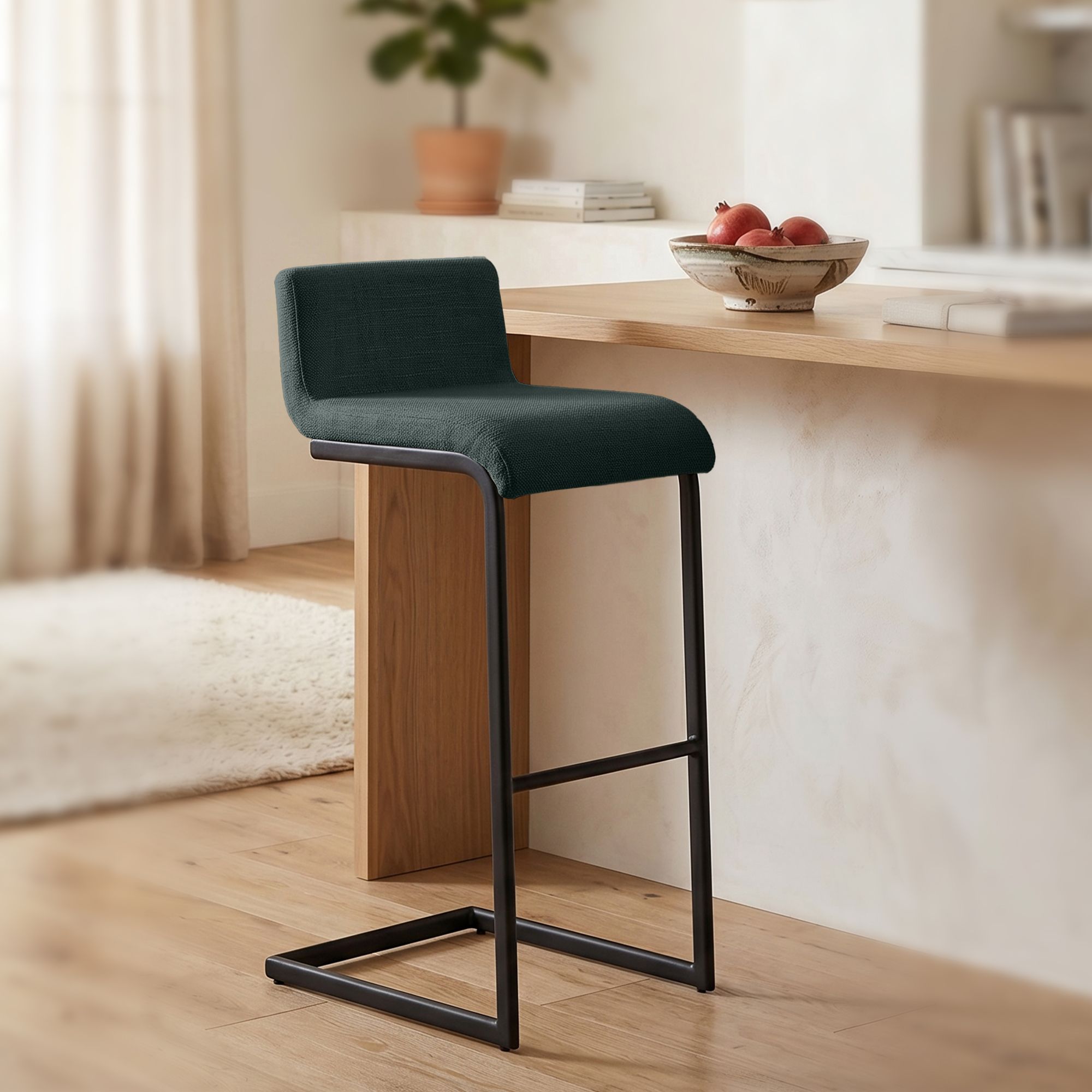 2-pk barkrakker Newport, svart metallunderstell